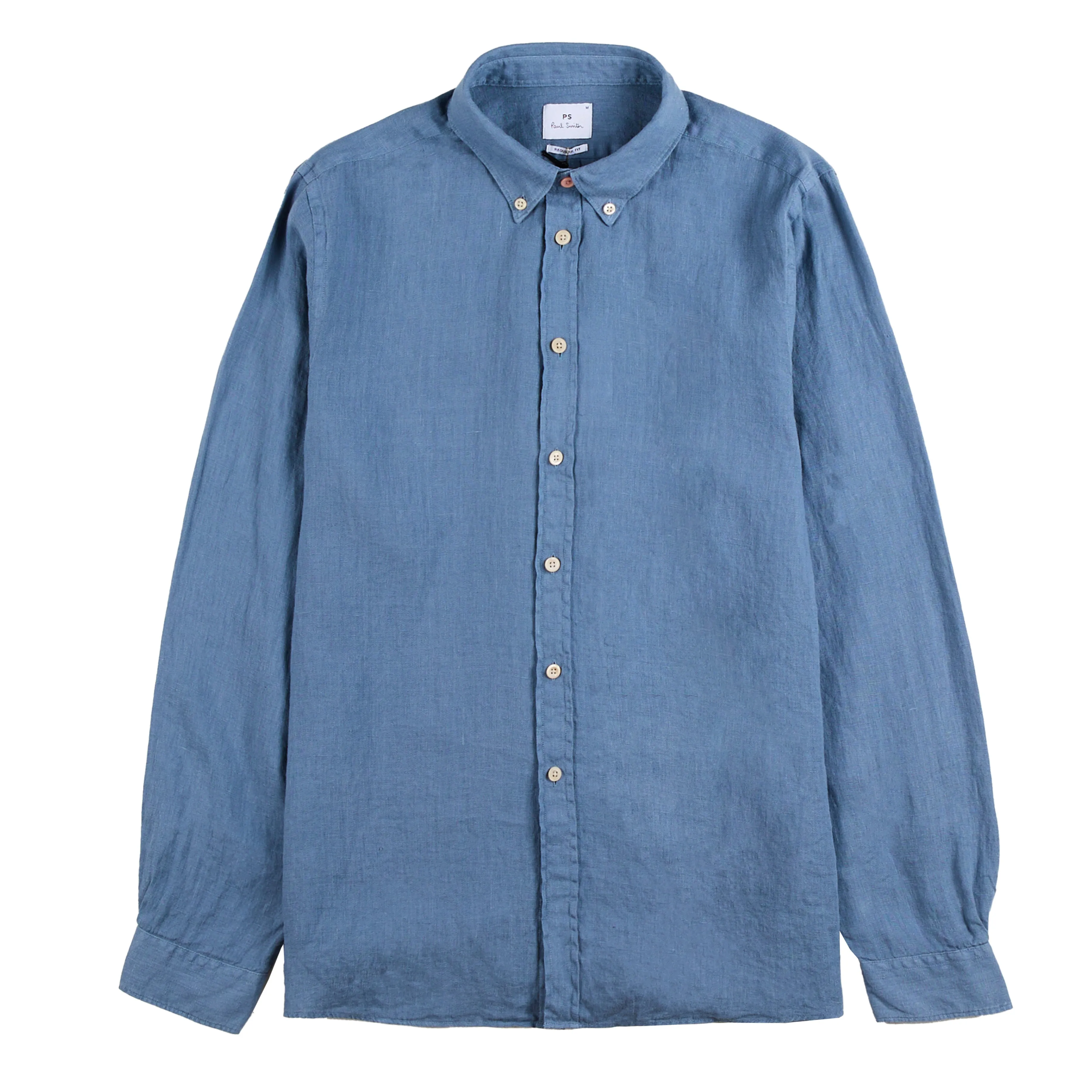 Festival Outfit Quick-Dry Paul Smith Button Down Collar Shirt Greyish Blue