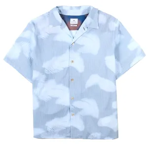 Paul Smith Palm Shadow Short-Sleeve Shirt Light Blue Comfy Look