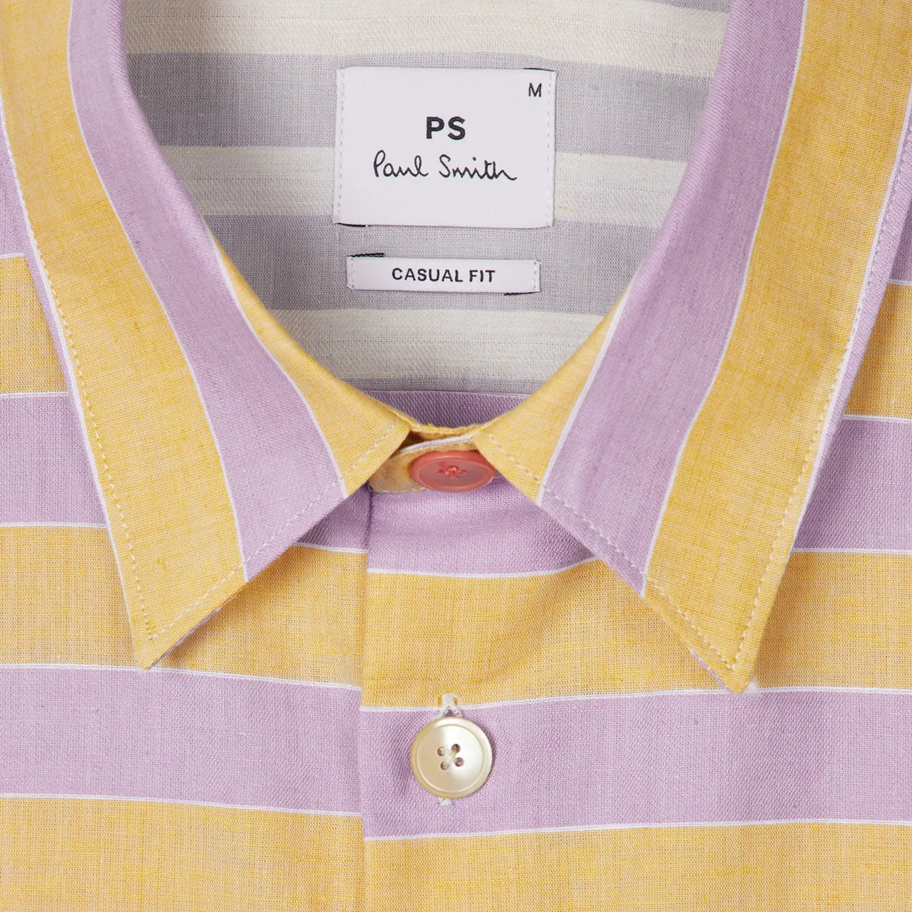 Urban Comfort Paul Smith Stripe Cotton-Linen Shirt Purple and Yellow