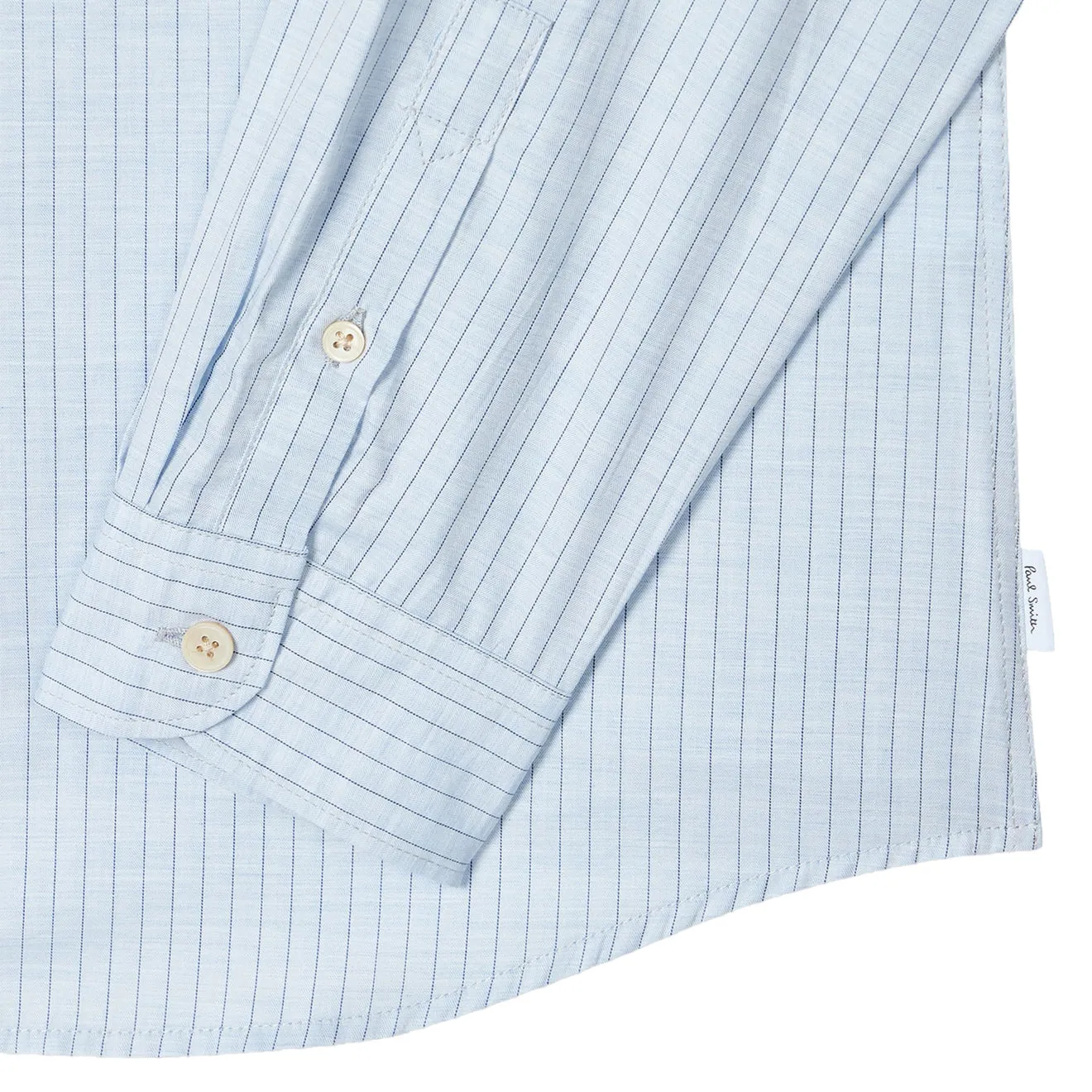 Paul Smith Tailored-Fit Melange Stripe Shirt Light Blue Sustainable Manufacturing Process Street Style
