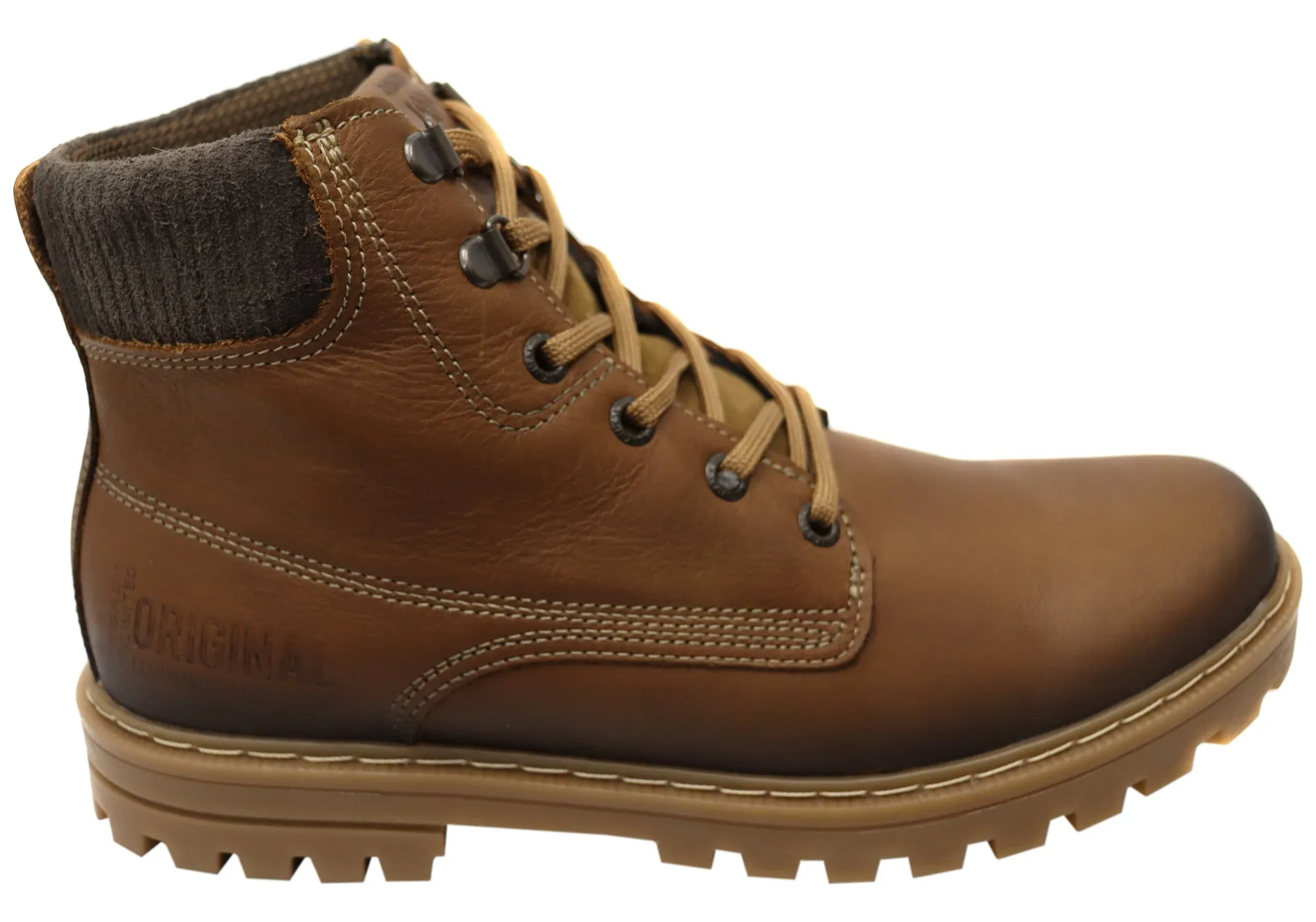 Reinforced Form Morning Walk Pegada Hummer Mens Comfortable Leather Lace Up Boots Made In Brazil