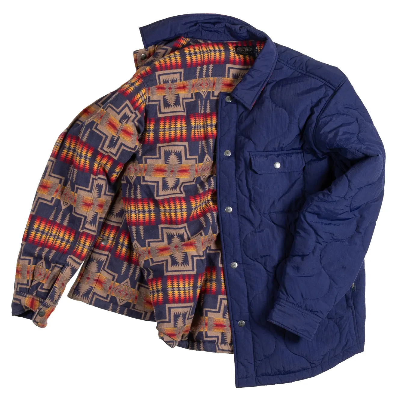 Pendleton Reversible Quilted Overshirt Harding Navy Winter Layering All day wearability