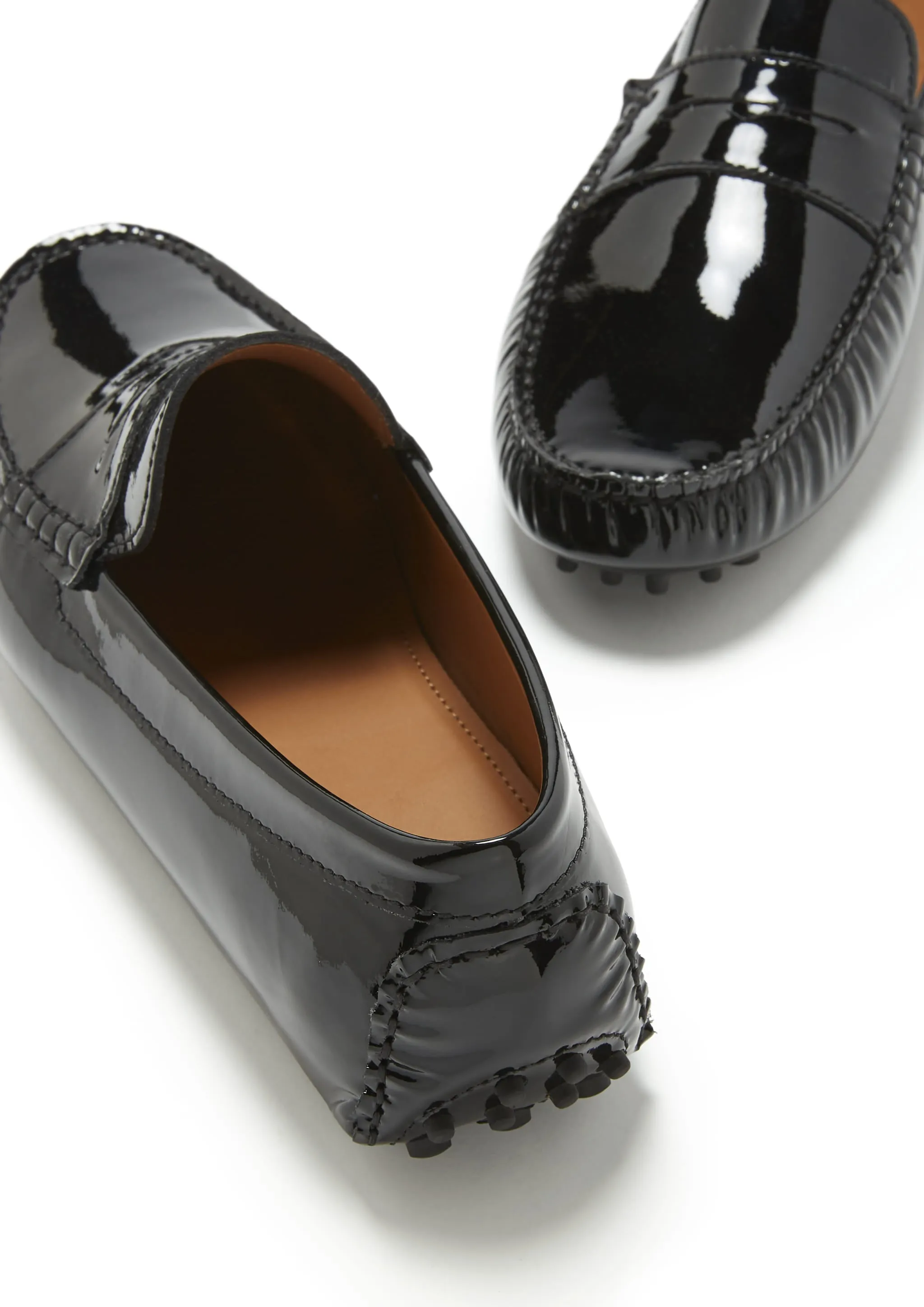 Versatile Design Versatile Walking Shoes Penny Driving Loafers, black patent leather