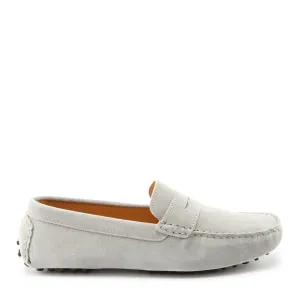 Clean Path Penny Driving Loafers, dove grey suede