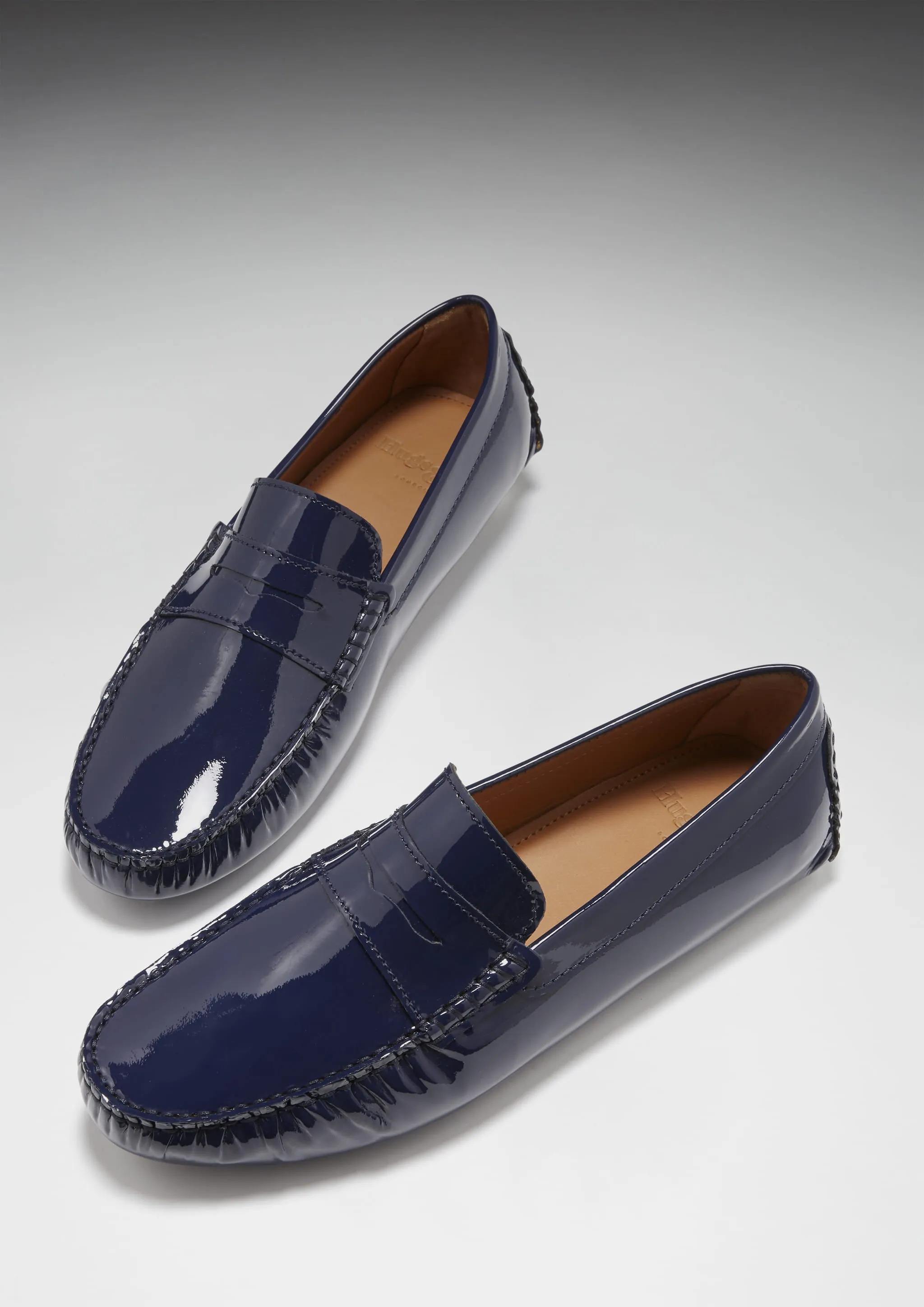 Penny Driving Loafers, navy blue patent leather Durable Comfort Shoes Sole Firm