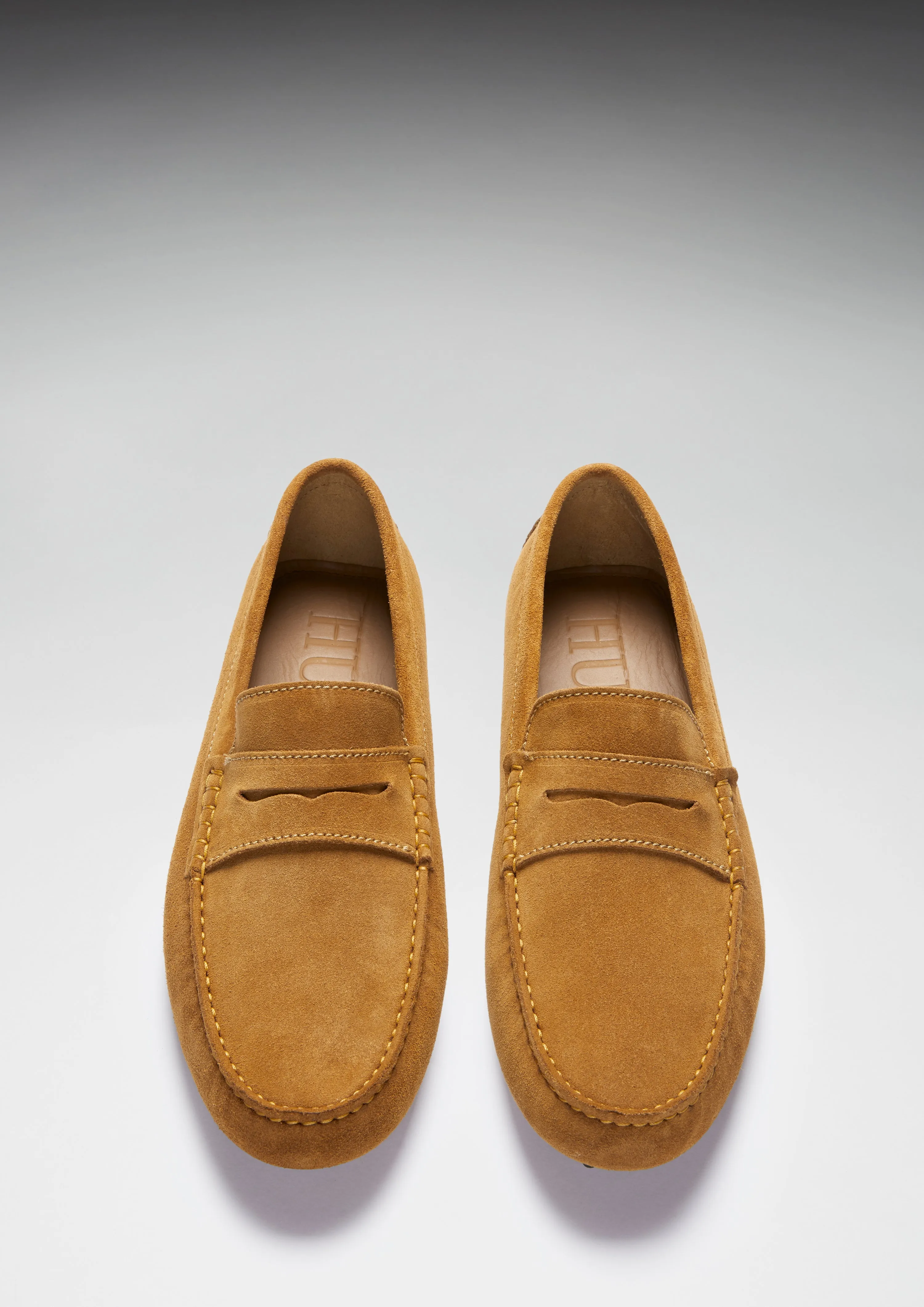 Flexible Base Penny Driving Loafers, tobacco suede
