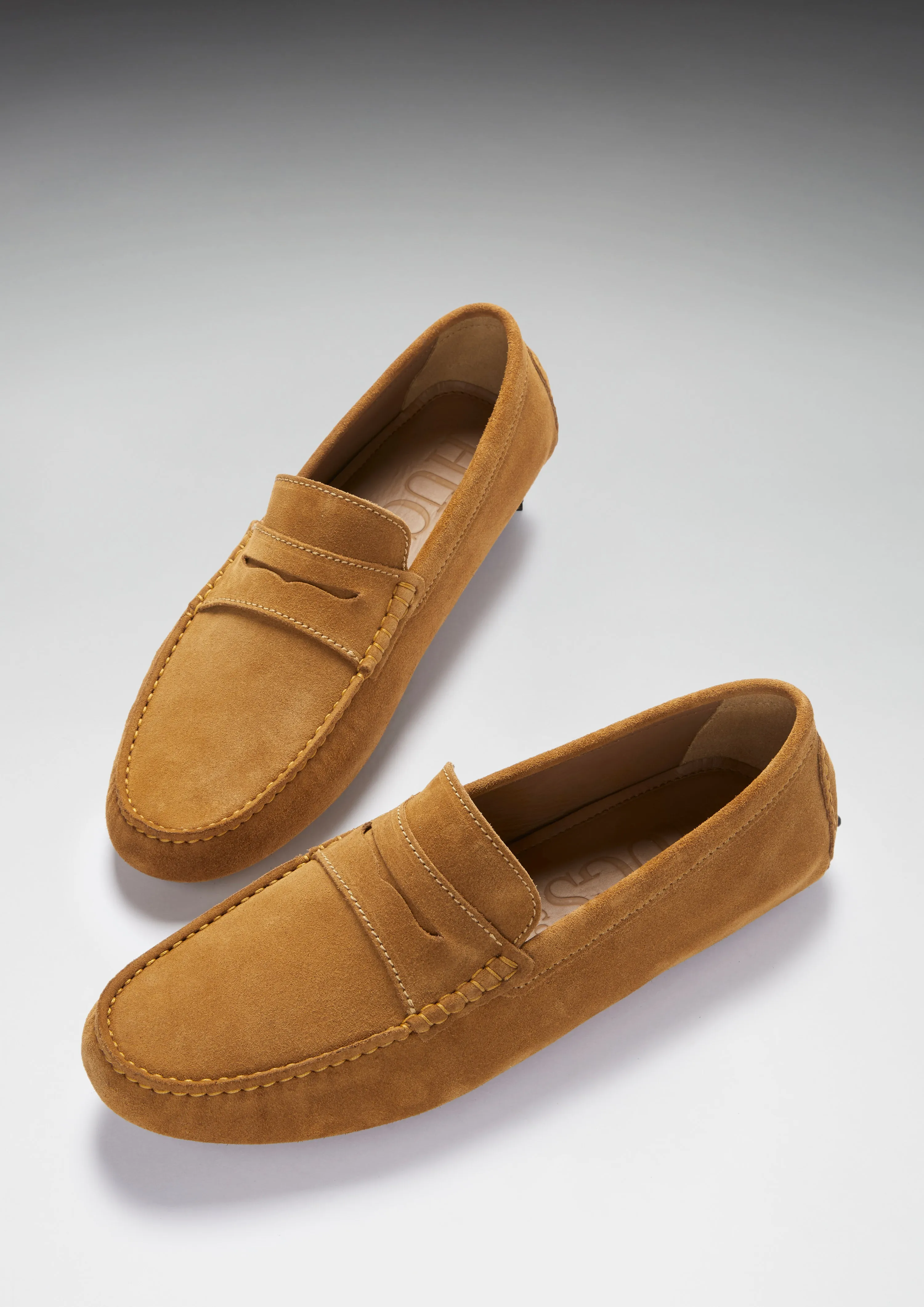Penny Driving Loafers, tobacco suede Steady Steps