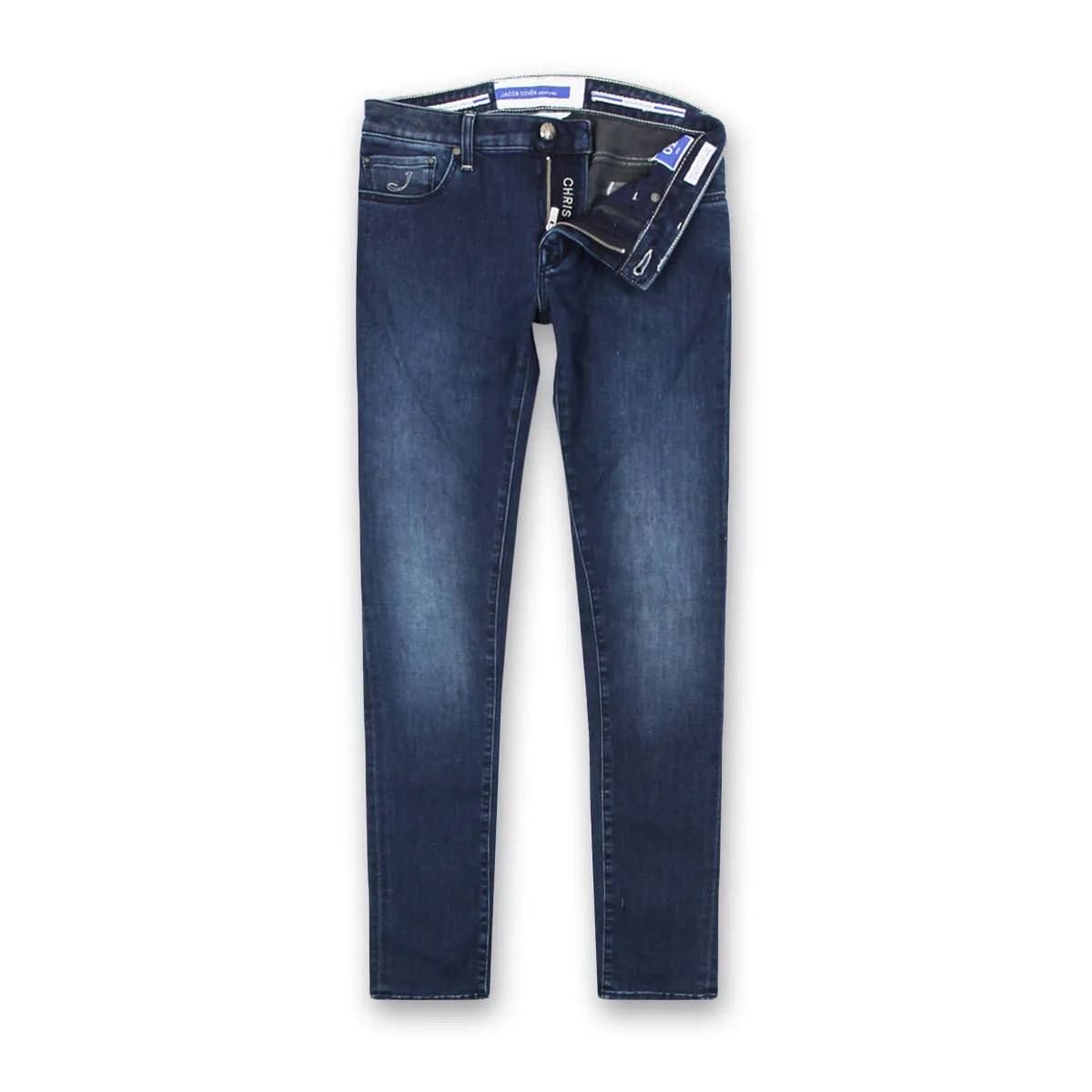 Traveler Gear Stretch Creative Look Jacob Cohen - M13 Chris Skinny Fit Blue Jeans with Blue Badge