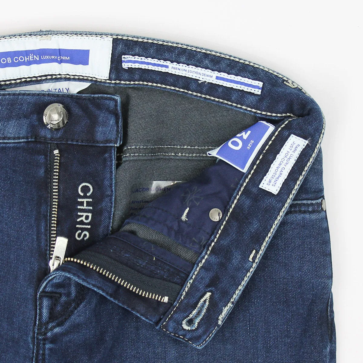 Timeless Look Perfect For Daily Jacob Cohen - M13 Chris Skinny Fit Blue Jeans with Blue Badge