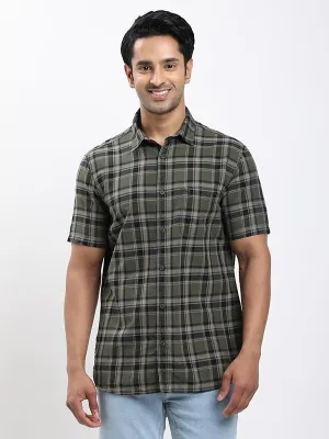 Fairtrade Men Checked Half Sleeve Cotton Shirt Summer Camp