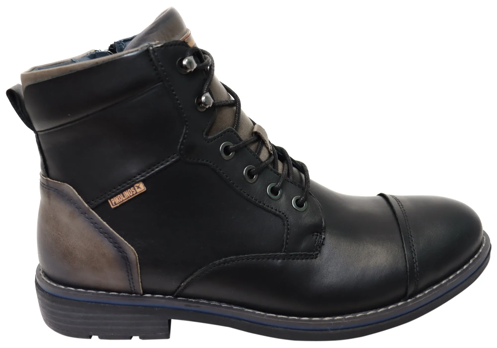 Pikolinos Mens York M2M-8170 Comfortable Leather Lace Up Boots Flex Groove Technology Tactile Feedback Sole