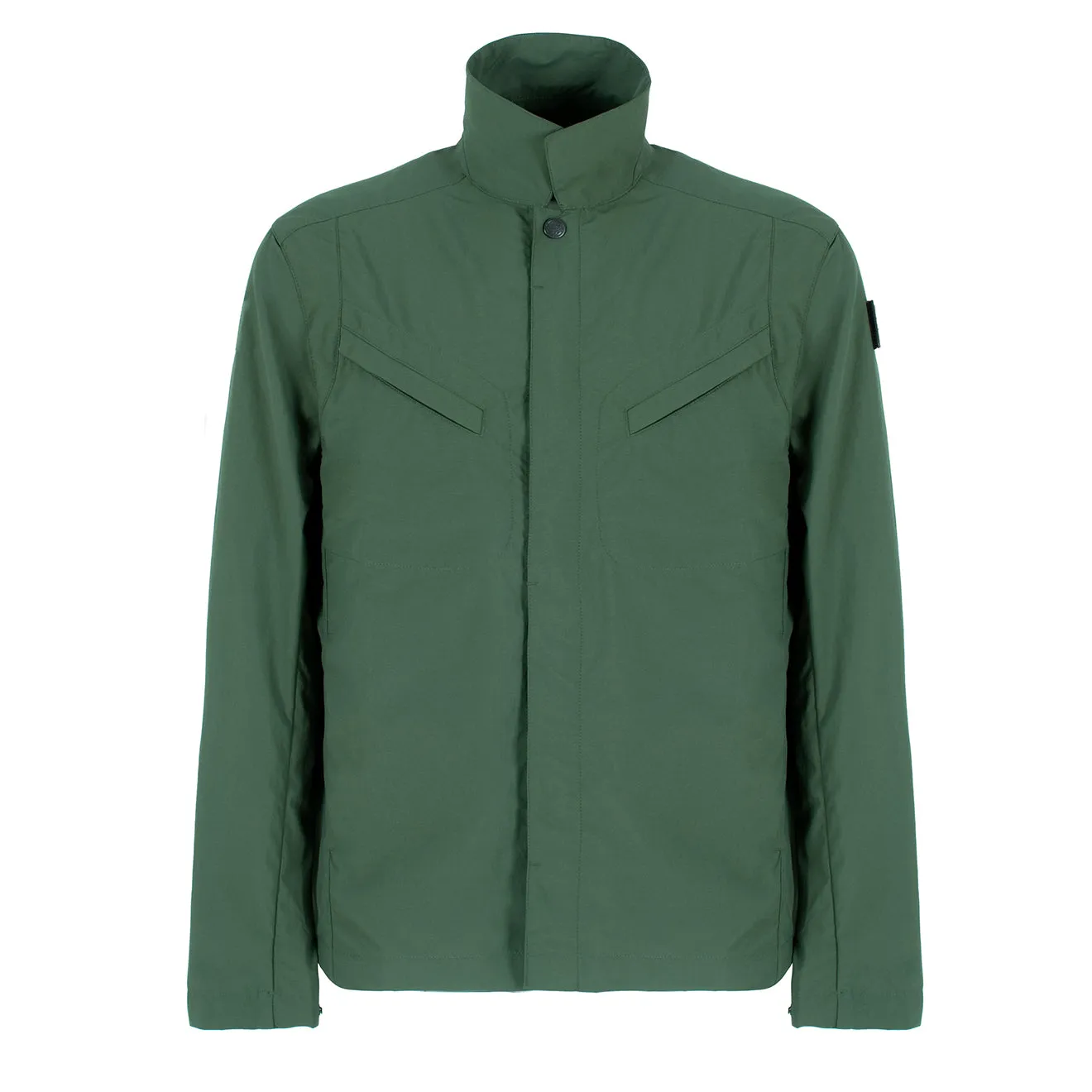 ST95 Sforza Overshirt Dark Green Fitted Silhouette Smooth zipper closure