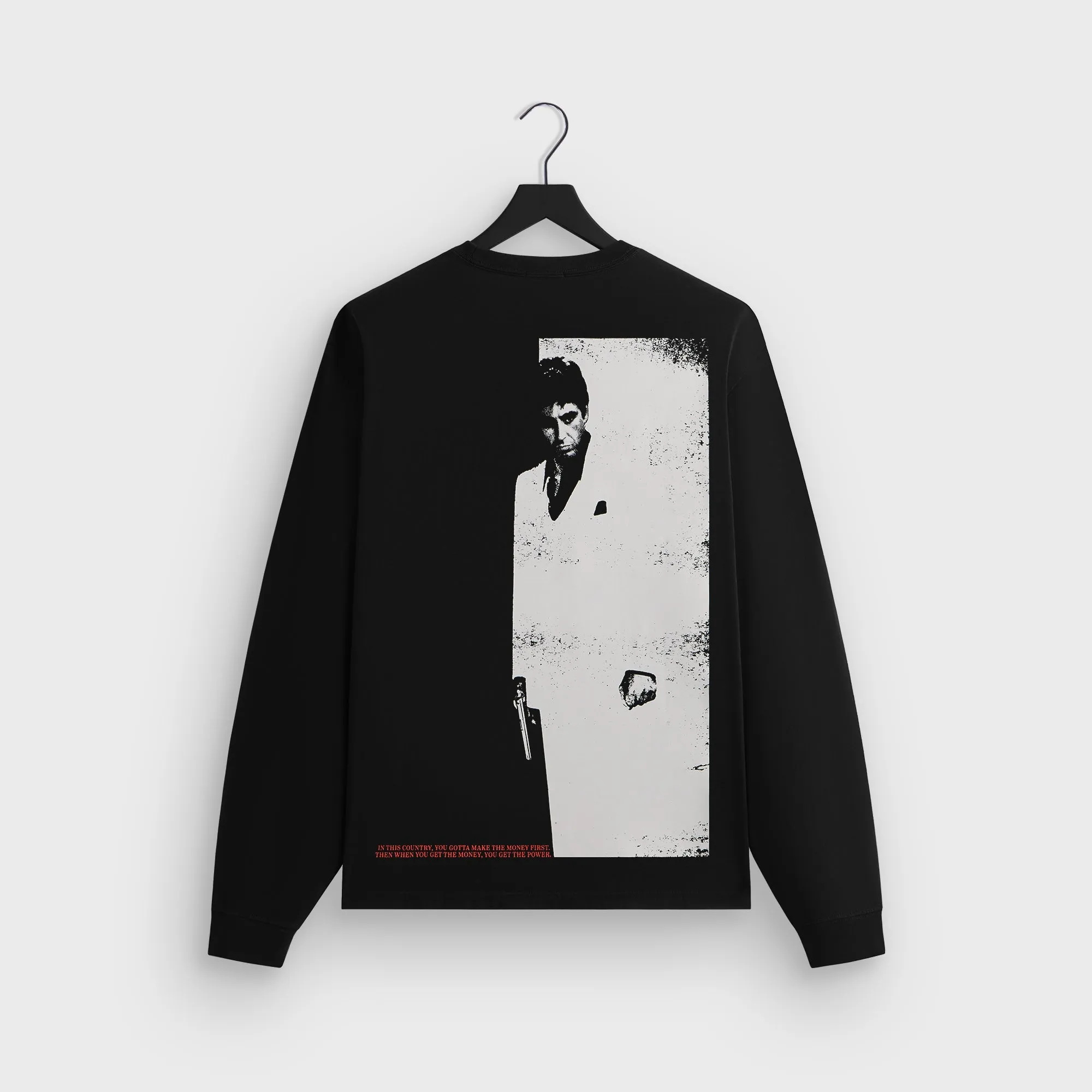 Perfect for Travel Side Vent Design Kith for Scarface Tony Montana Long Sleeve Tee - Black