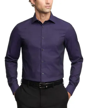Calvin Klein Steel  Dress Shirt Mens  Purple Dusk Slim Button Up FTS97 Durable Buttons
