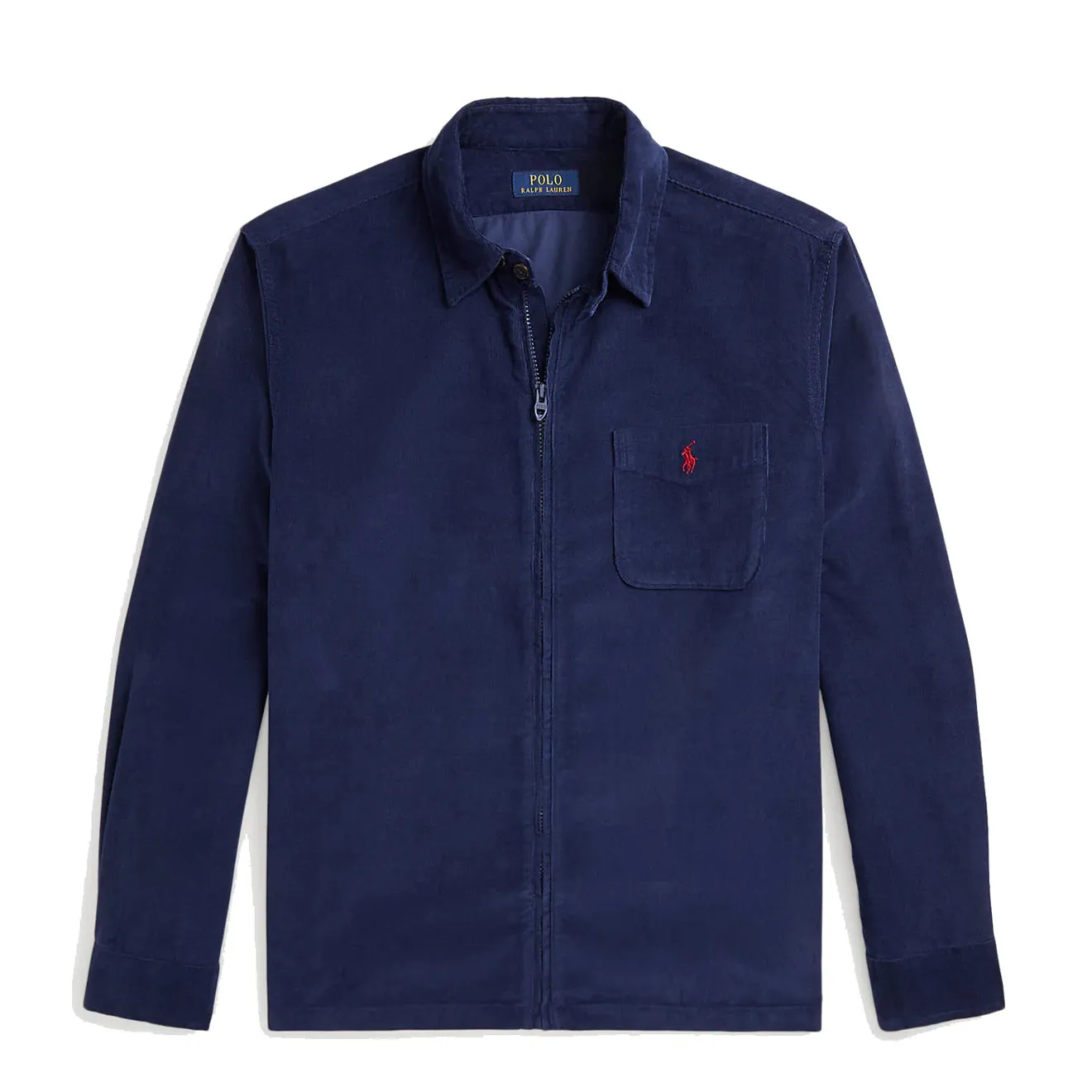 Polo Ralph Lauren Corduroy Full-Zip Overshirt Newport Navy Reinforced Shoulders Compact Packing