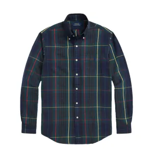 Polo Ralph Lauren Custom Fit Button Down Check Shirt Green / Navy Multi Sleek Style