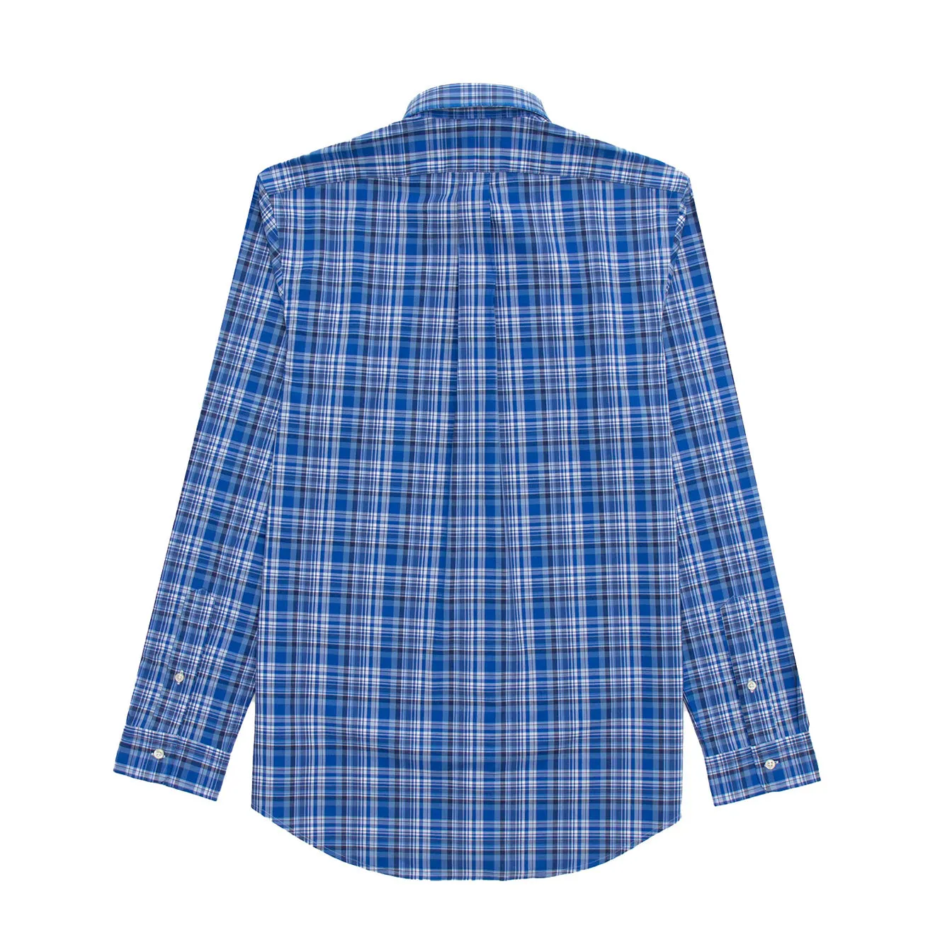 Fashionable Comfort Adjustable Cuff Closure Polo Ralph Lauren Custom Fit Check Shirt Blue Multi