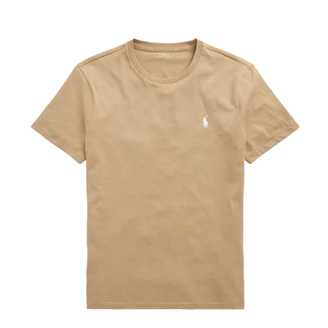 Polo Ralph Lauren Custom Slim Fit  T-Shirt Cafe Tan Micro Perforated Fabric NoSideSeams