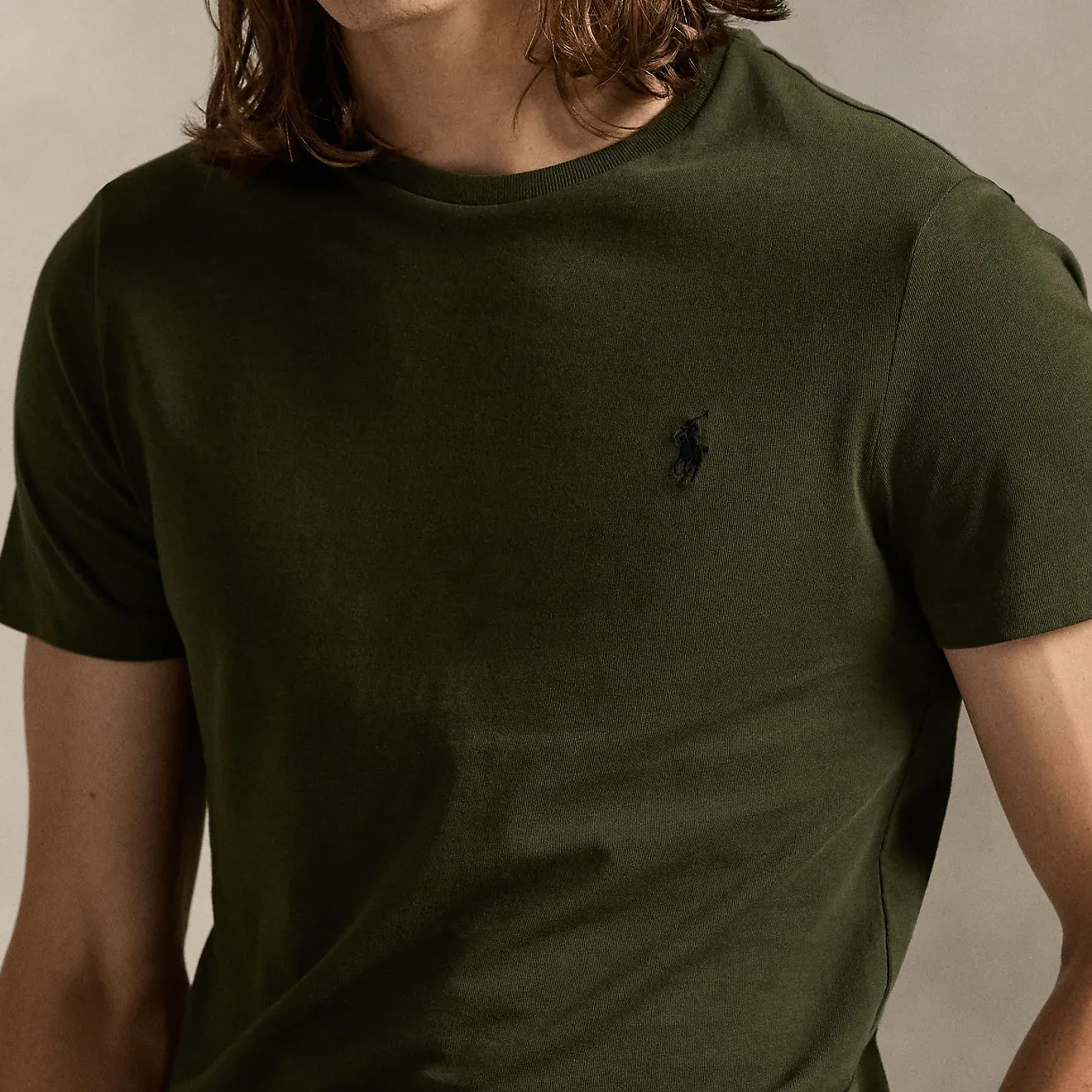 Fade Resistant Coating Polo Ralph Lauren Custom Slim Fit T-Shirt Company Olive