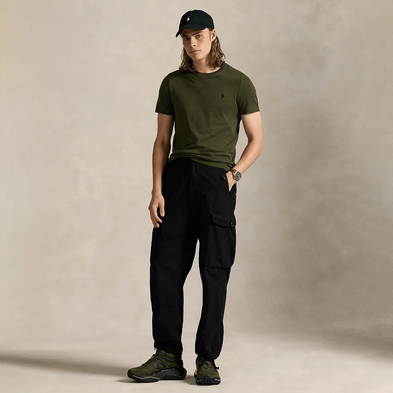 Polo Ralph Lauren Custom Slim Fit T-Shirt Company Olive Weekend Outfit