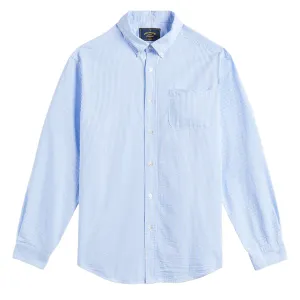 Portuguese Flannel Atlantico Stripe L/S Shirt Blue Mesh Insert