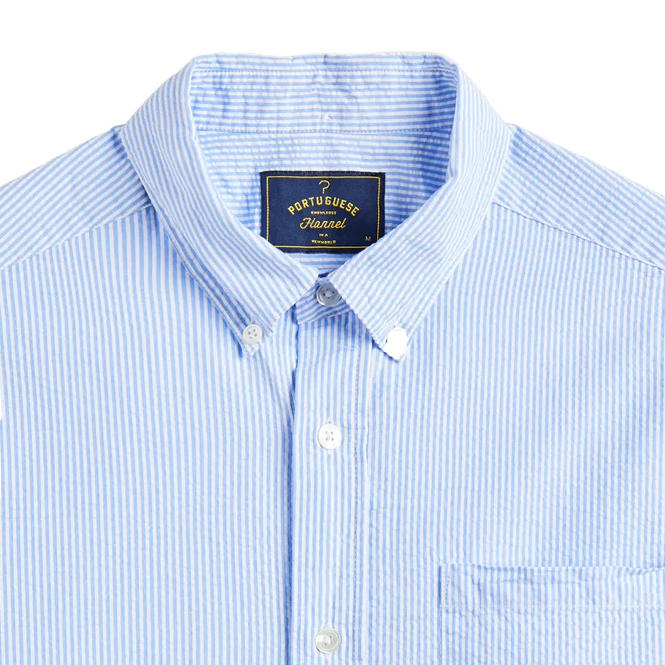 Portuguese Flannel Atlantico Stripe L/S Shirt Blue Durable Fabric
