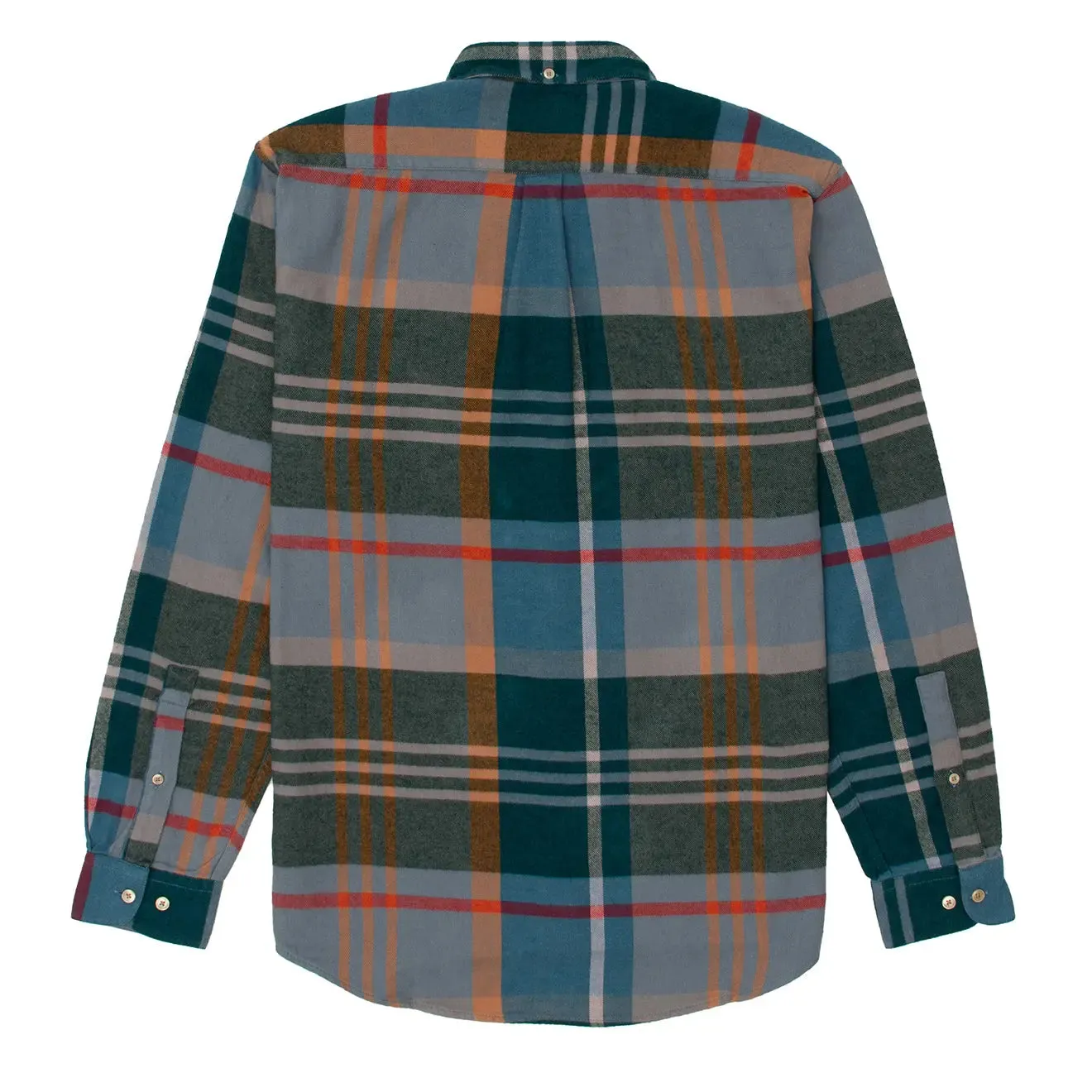 Portuguese Flannel Button Down Realm Shirt Light Blue Check Comfort Wear Designer Look