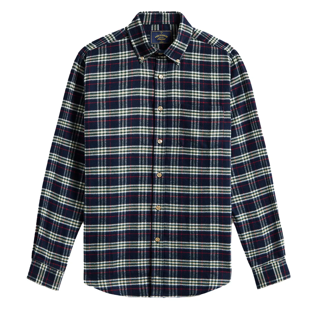 Portuguese Flannel Lamo Shirt Blue Wrinkle Resistant Material