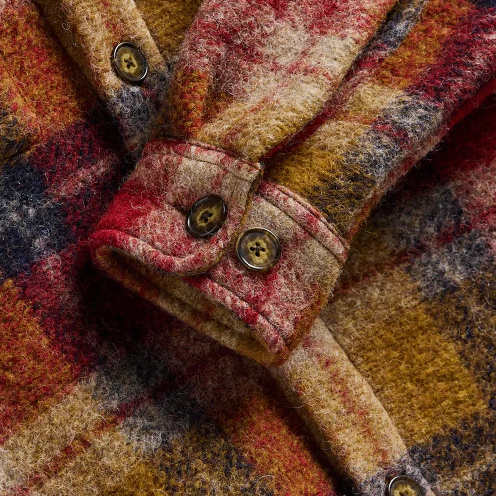 Reinforced Collar Portuguese Flannel Parker Overshirt Bordeaux