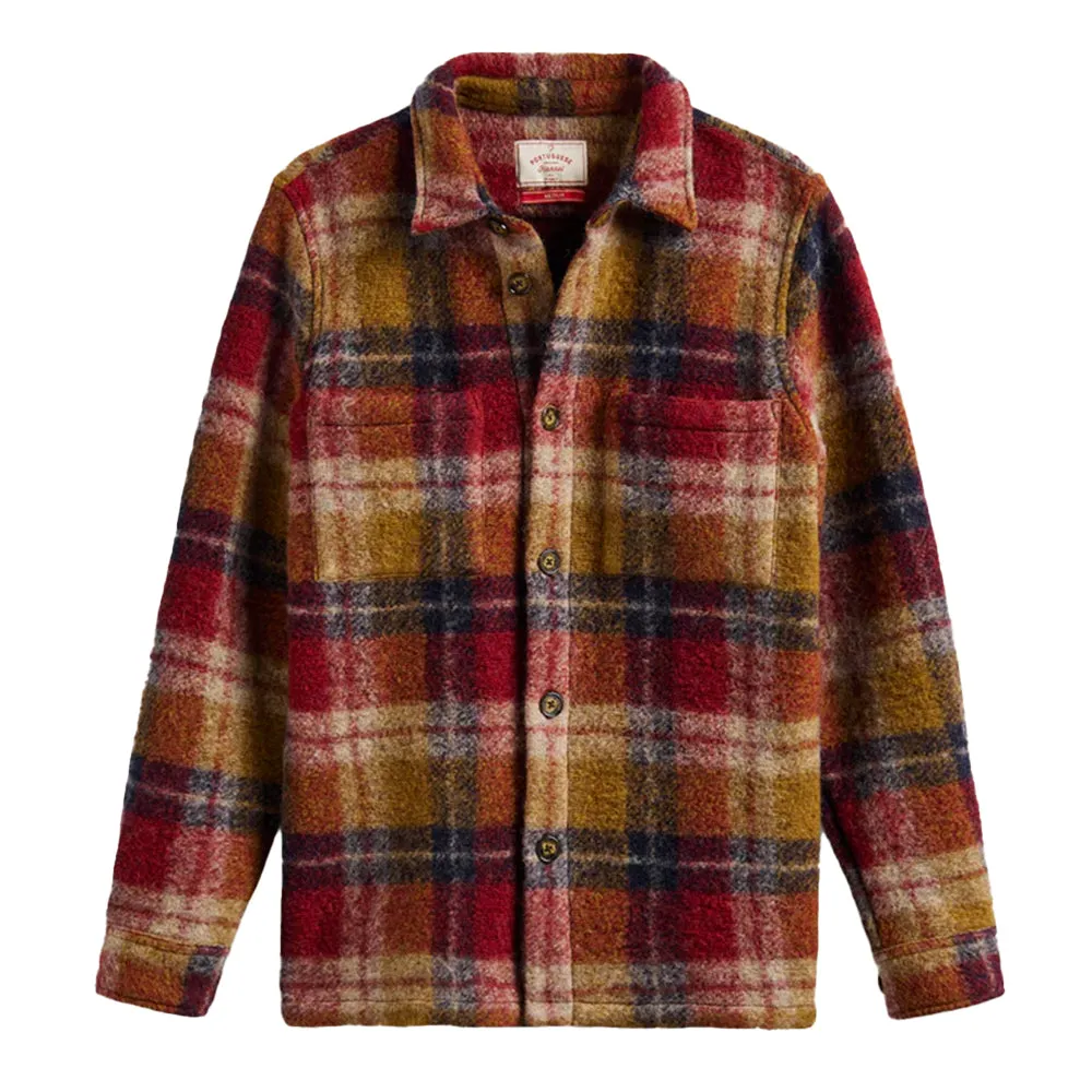 Neutral Shade Portuguese Flannel Parker Overshirt Bordeaux