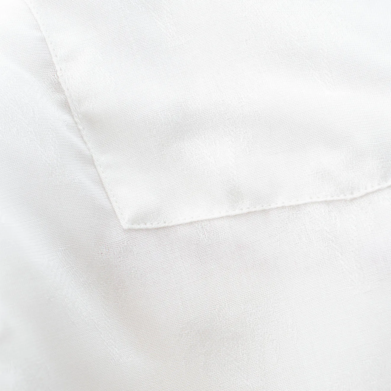 Minimalist Closure Portuguese Flannel S/S Camp Shirt Modal Jacquard Palm Tree White