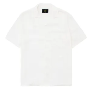 Portuguese Flannel S/S Camp Shirt Modal Jacquard Palm Tree White Odor control Smart Appearance