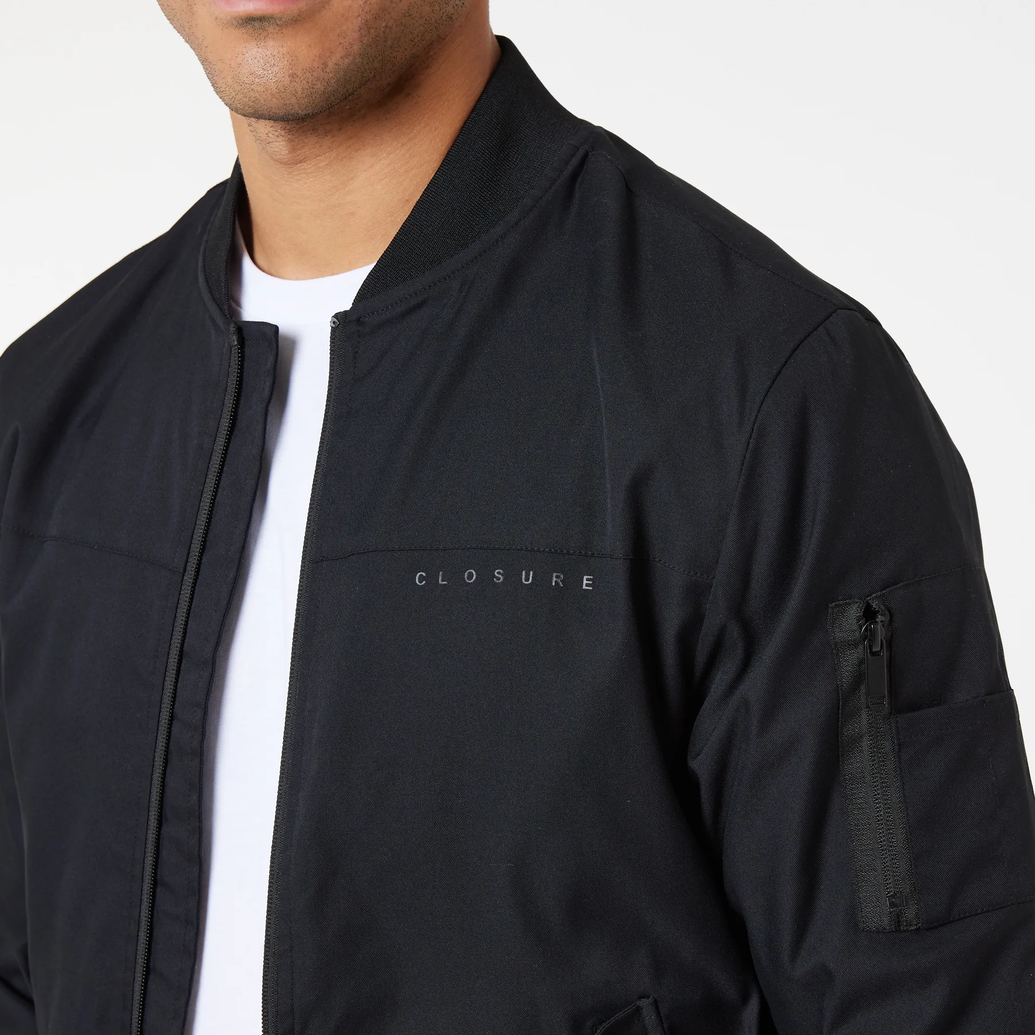 Premium Bomber Jacket | Black Taped Seam Waterproofing Regular Fit Cut