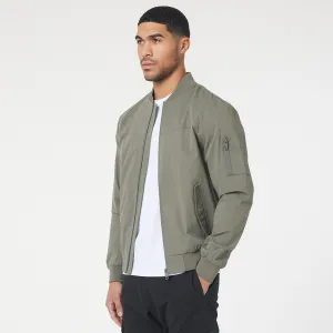 Premium Bomber Jacket | Washed Khaki Travel Commuter Layer