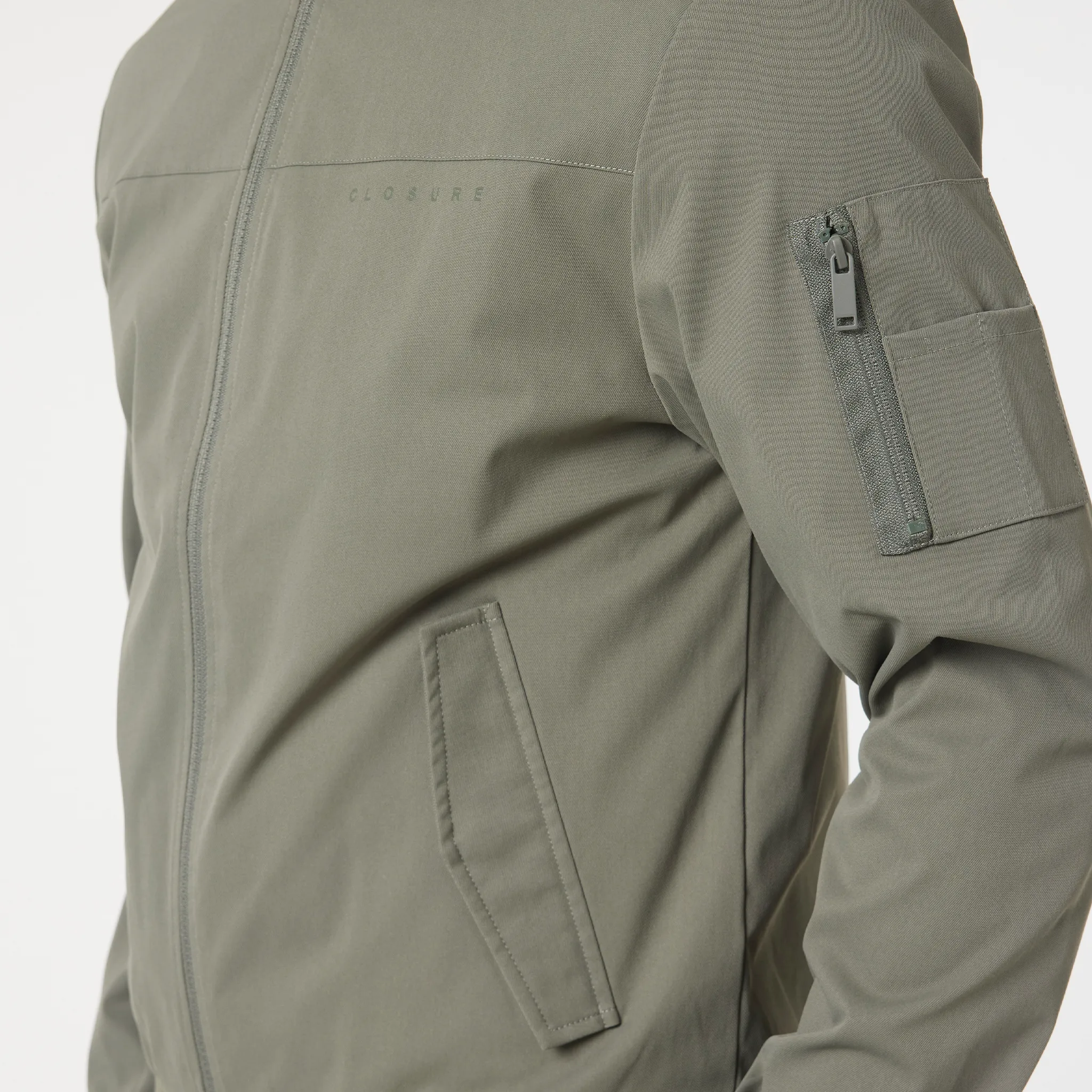 Premium Bomber Jacket | Washed Khaki Smart Casual Double Stitched Seams