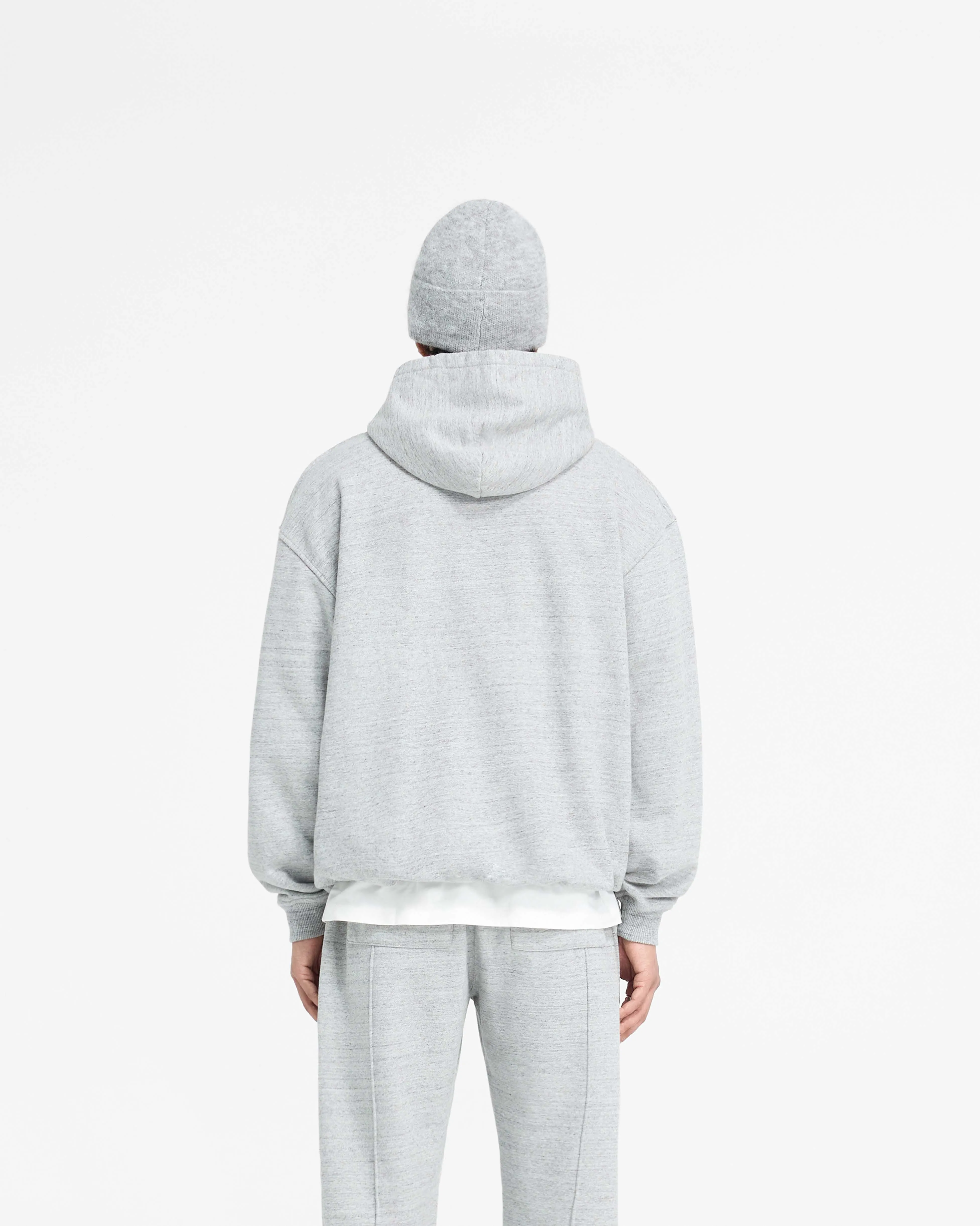 Soft Feel Indoor Wear England Applique Hoodie - Grey Marl