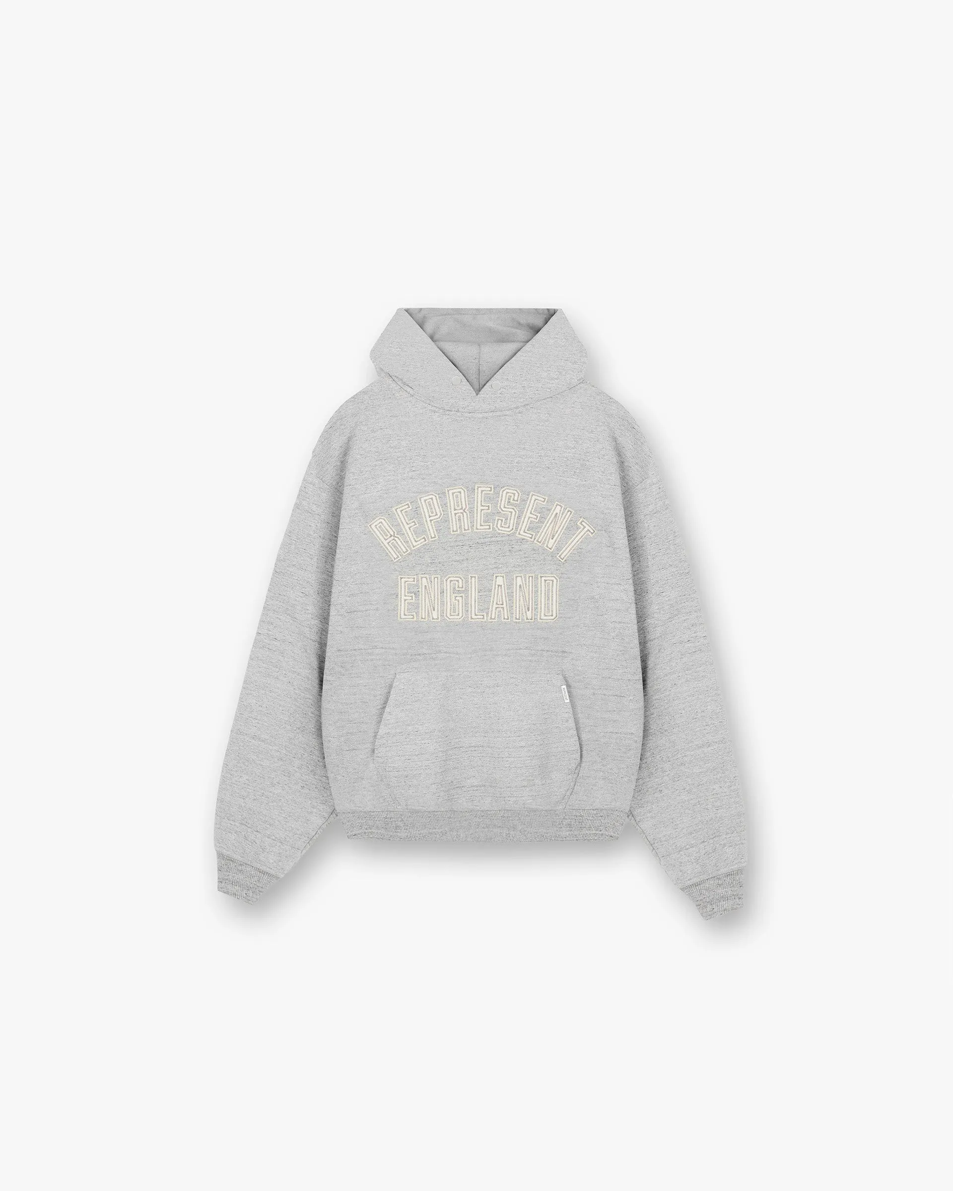 England Applique Hoodie - Grey Marl Pullover Relaxing Wear