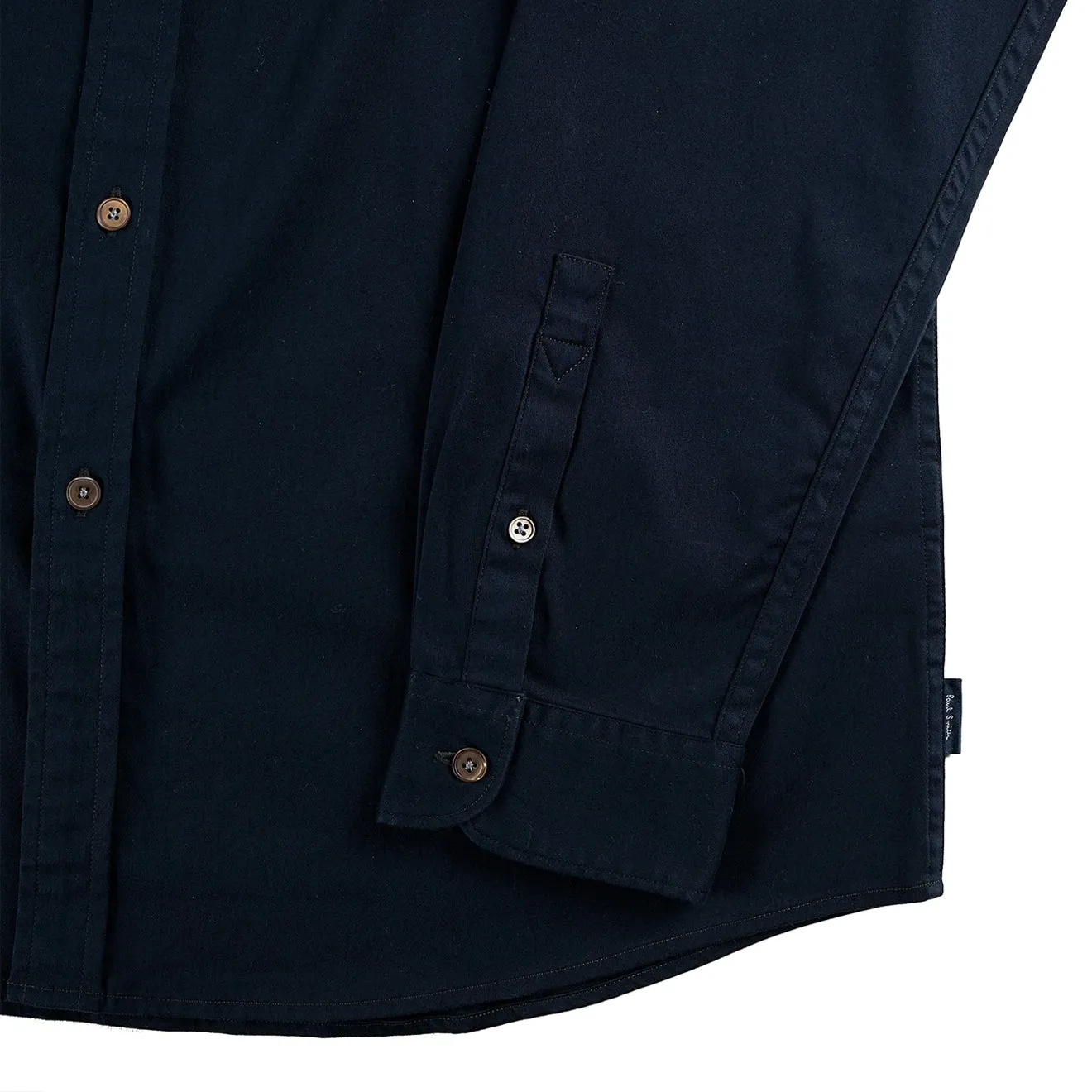 Casual Chic Reinforced Elbow Patches Paul Smith Soft Touch Cotton Shirt Navy Blue