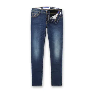 Smart Fit Design Comfy Fit Jacob Cohen - M07 Nick Super Slim Blue Jeans with Orange Badge