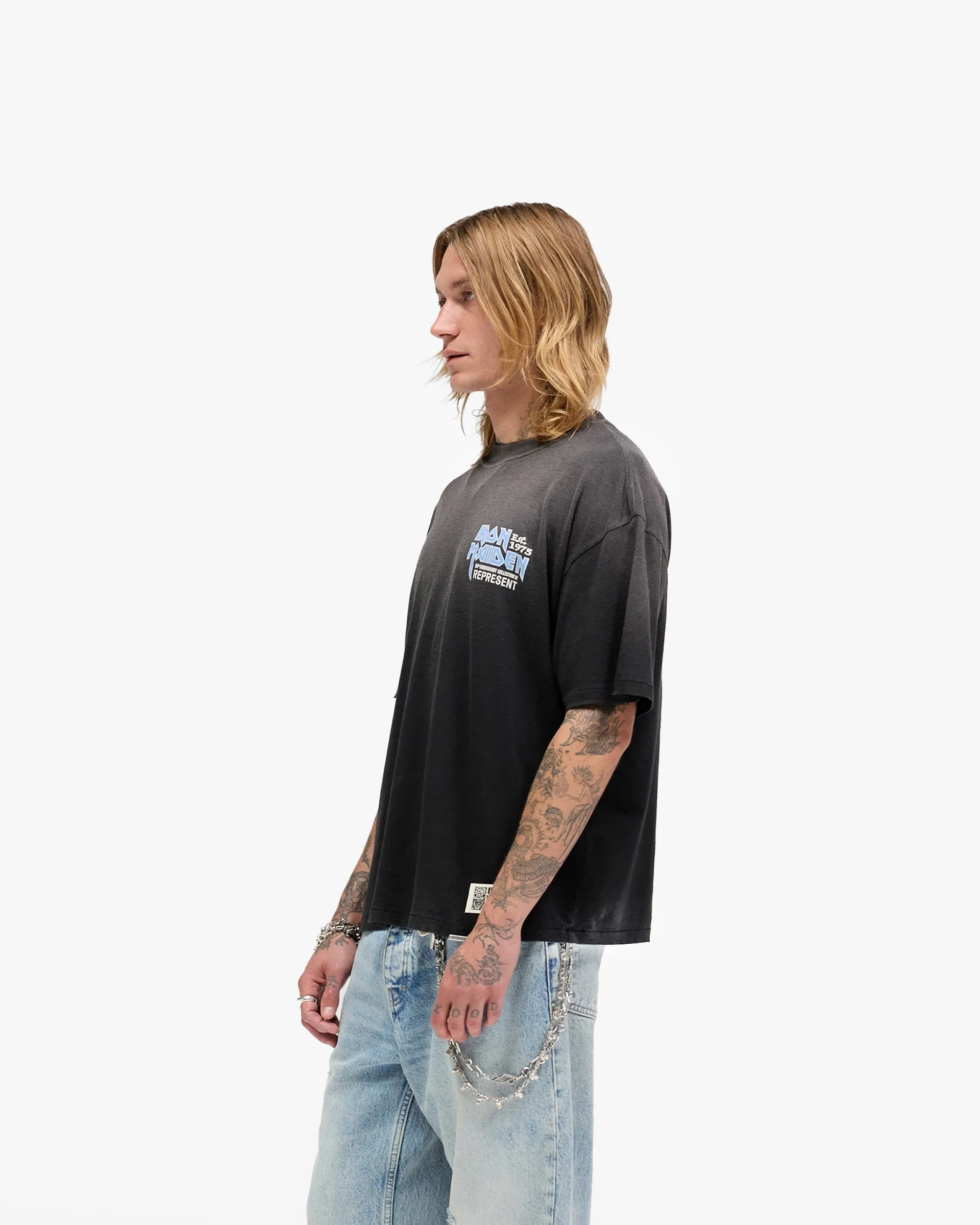 Date night Represent X Iron Maiden Anniversary T-Shirt - Stained Black