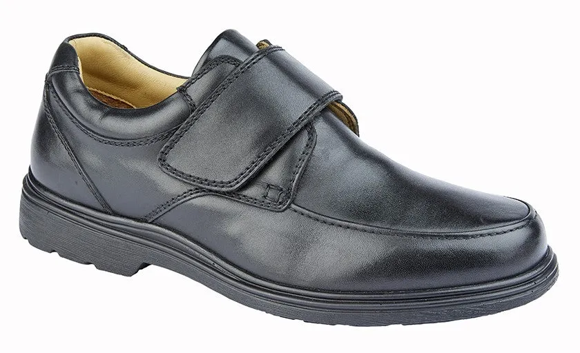 Roamers Mens Shoe M202 Black Glossy Finish Fine Detail