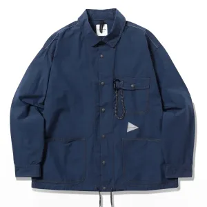 And Wander Cordura Cotton Rip Shirt Jacket Blue Lightweight Layers Abrasion resistant