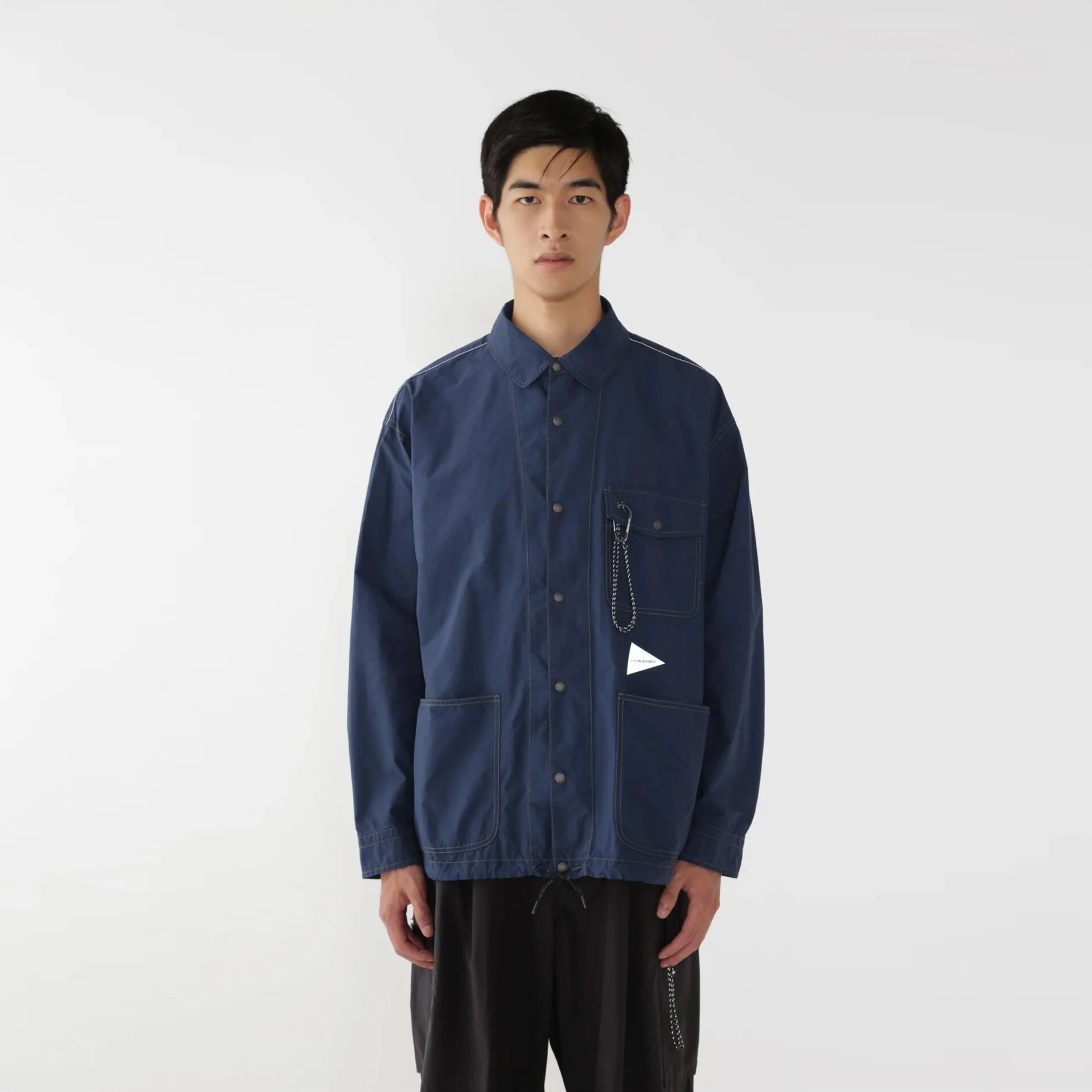 And Wander Cordura Cotton Rip Shirt Jacket Blue Ergonomic Sleeve Cut
