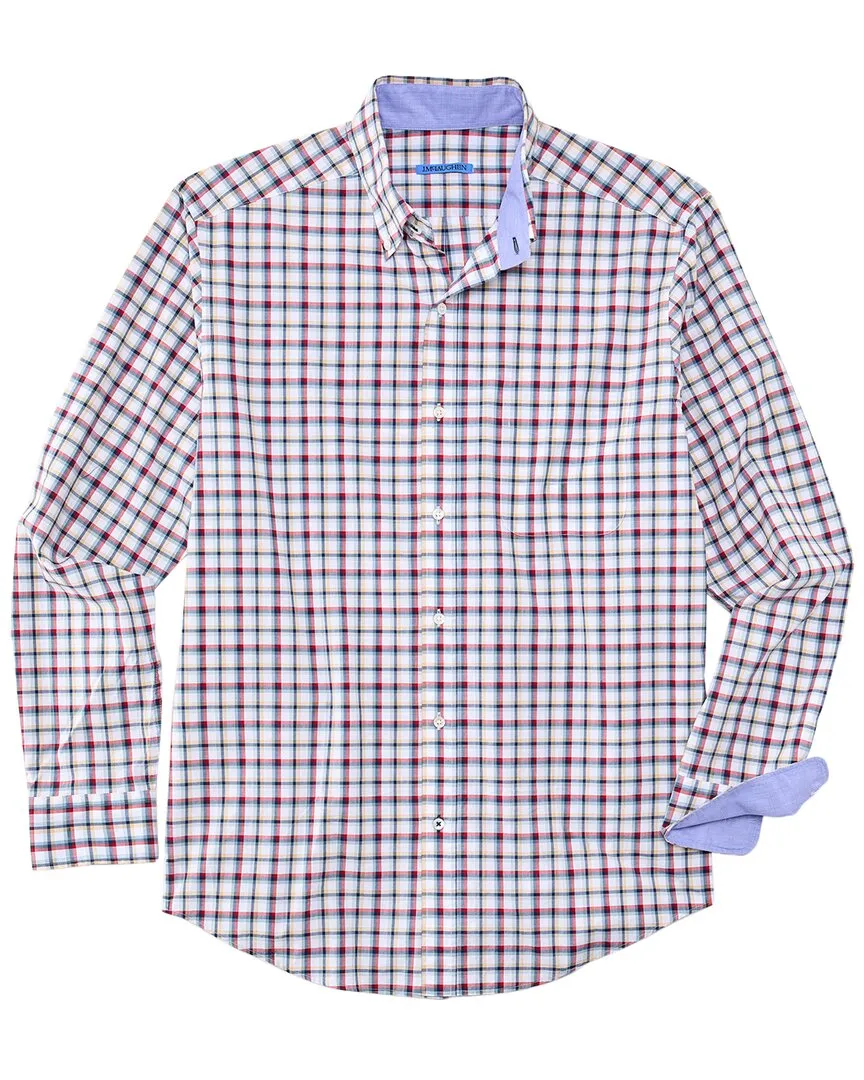 J.McLaughlin Plaid Collis Woven Shirt Compact Fold Design Cruise Collection