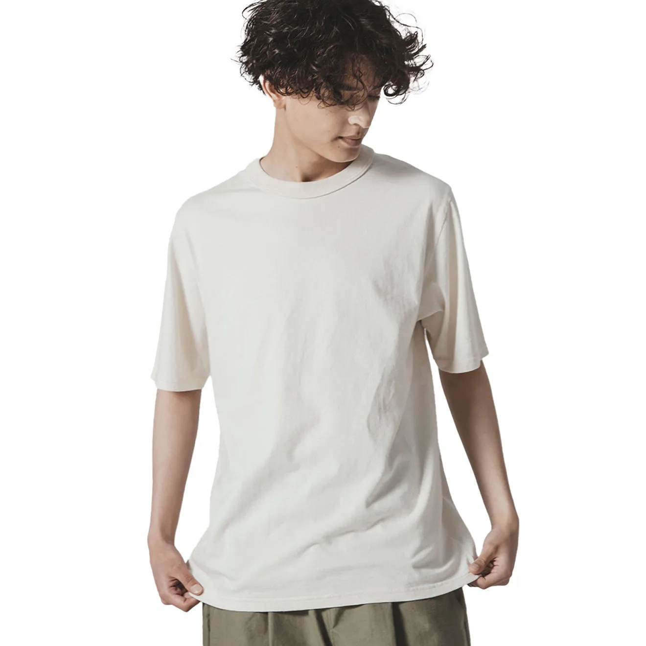 Jackman Lead-Off T-Shirt Ecru Active Lifestyle