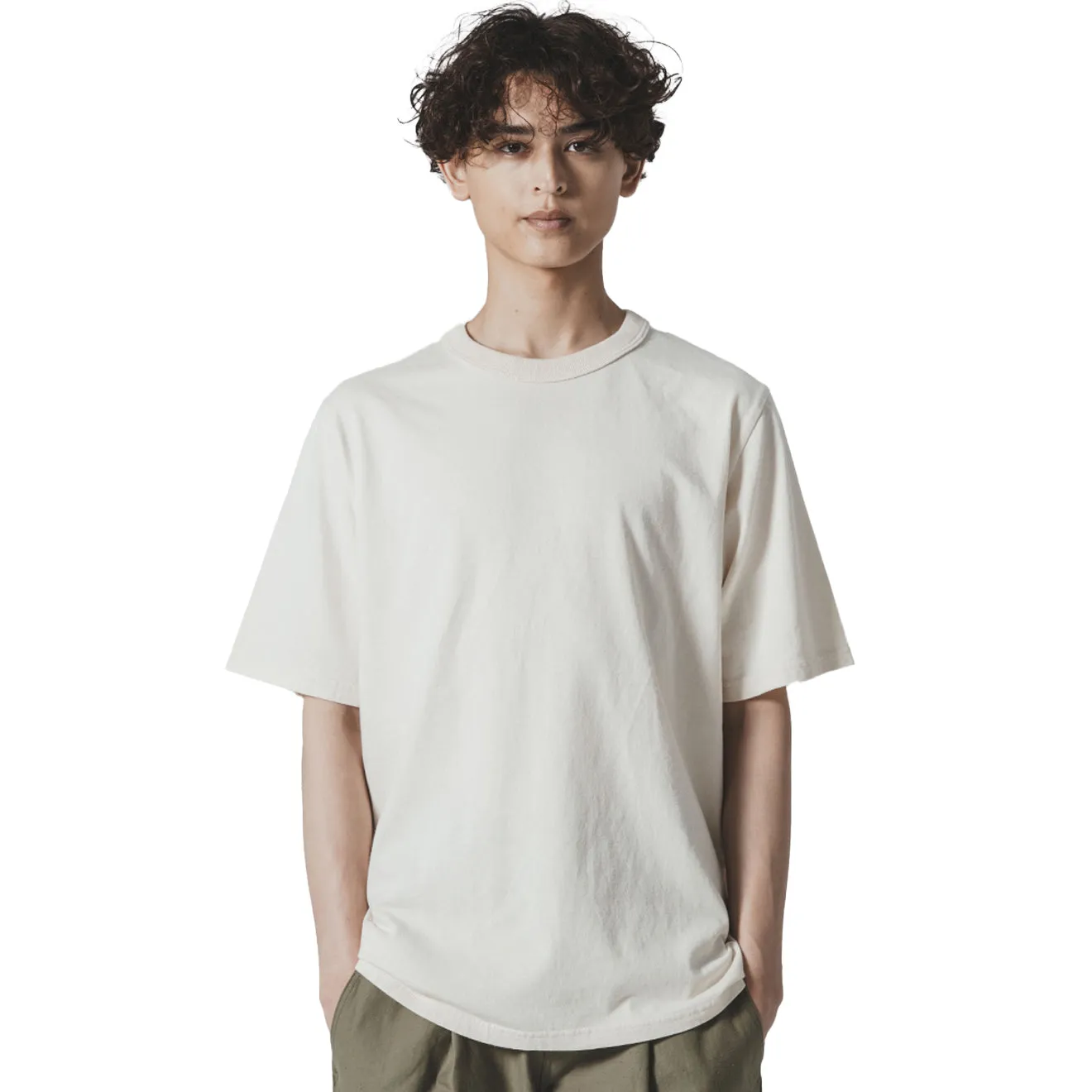 Jackman Lead-Off T-Shirt Ecru Printed design