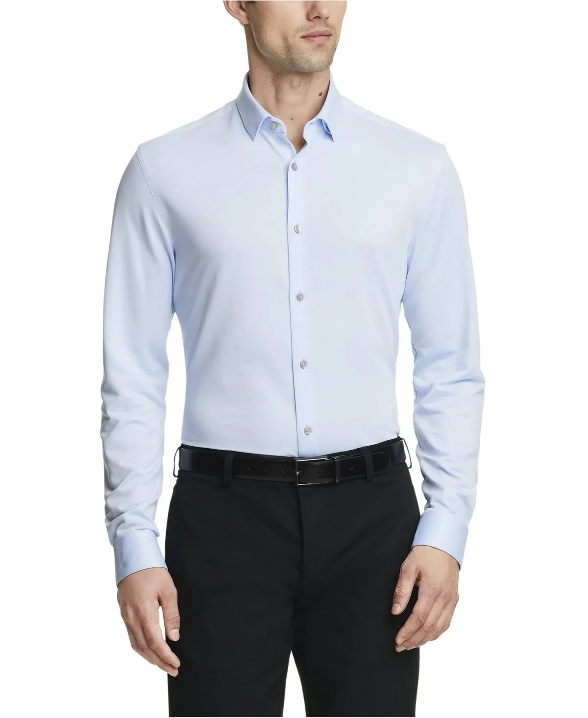 Calvin Klein Dress Shirt Mens  Light Blue Long Sleeve Button Up MAC64 Timeless Classic