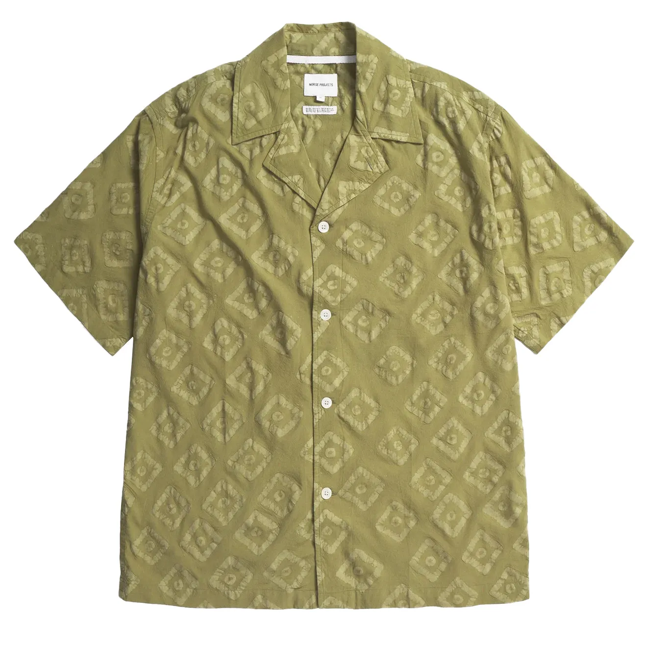 Quick Dry Construction Norse Projects Mads Batik SS Shirt Moss Green