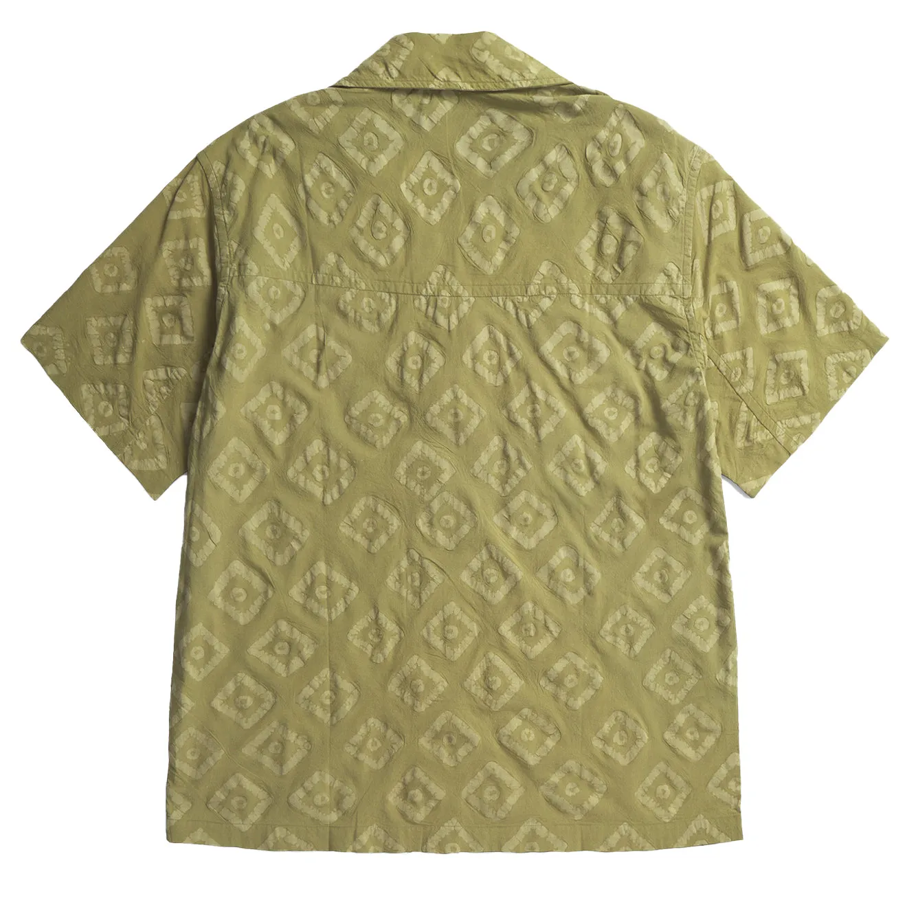 High Neck Norse Projects Mads Batik SS Shirt Moss Green