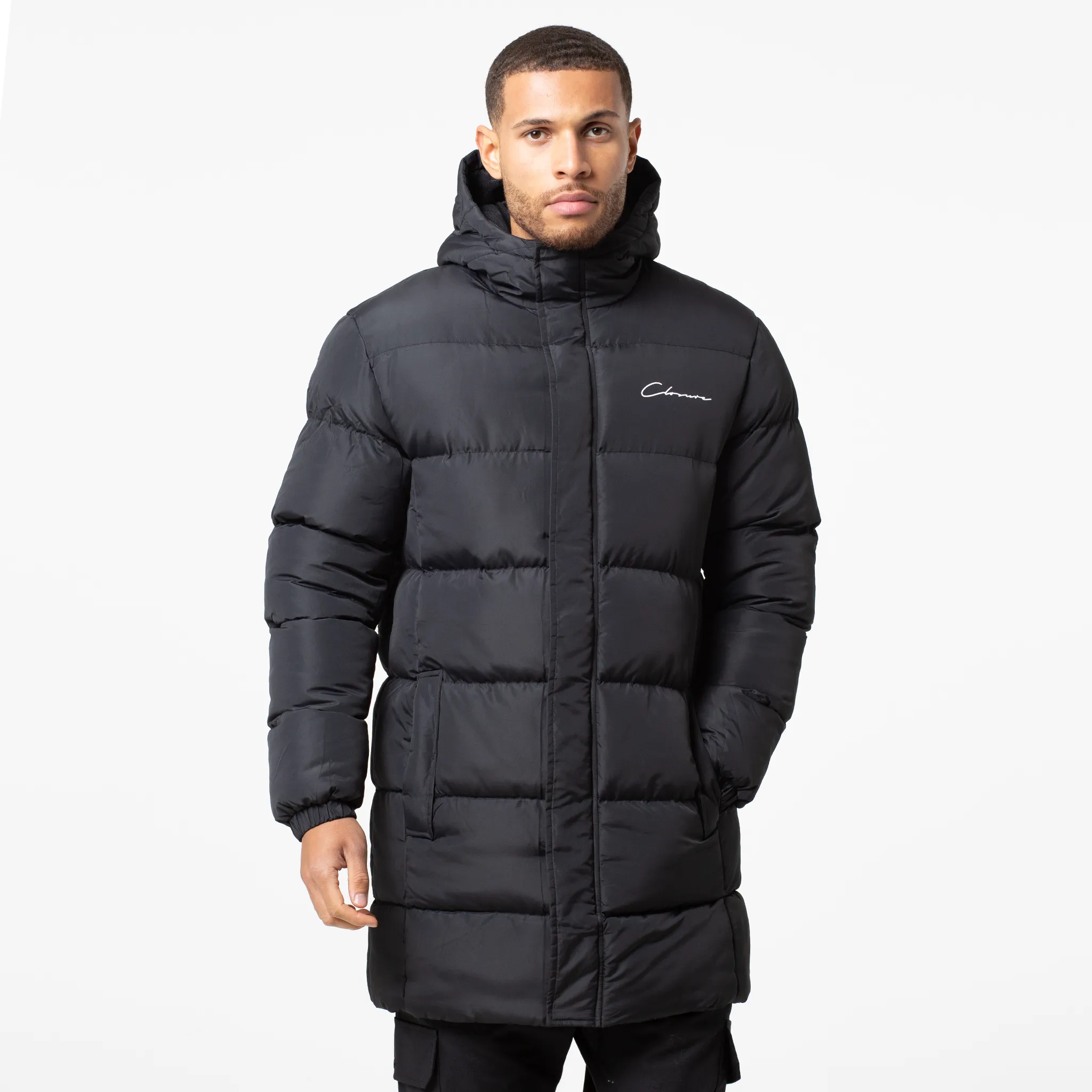 YKK Fasteners Long Puffer Parka | Black